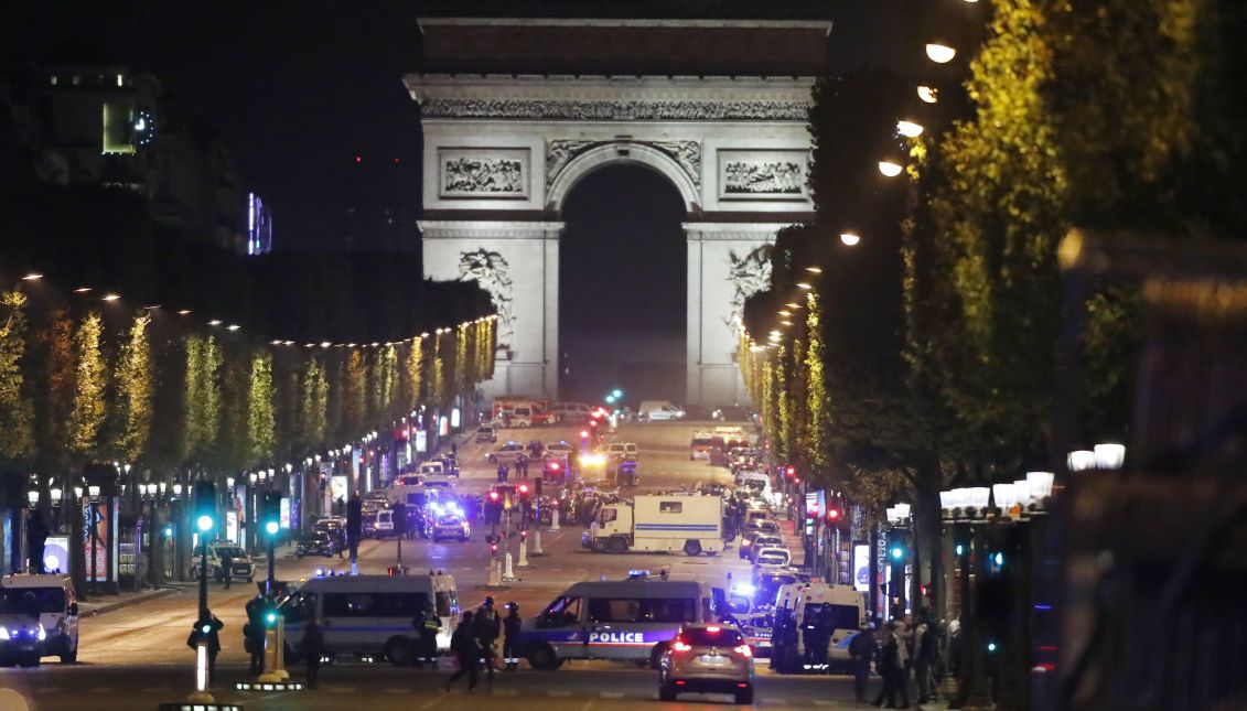 French Police officers after a shooting in which two police officer were killed along with their attacker and another police officer wounded in a terror attack near the Champs Elysees in Paris, France, 20 April 2017. EPA/IAN LANGSDON