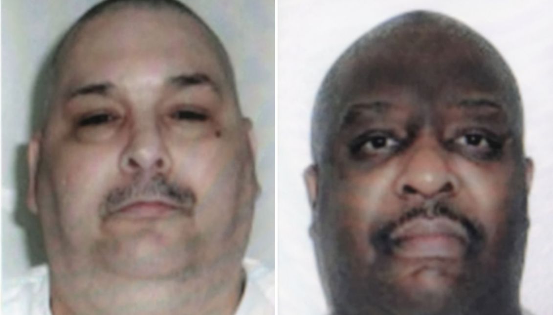 A handout photo made available by the Arkansas Department of Corrections shows an undated file combo photo provided on 14 April 2017 of Arkansas death row inmates Jack Jones Jr. (L) and Marcel Williams (R) who were scheduled to be executed by lethal injection before the end of April and before the expiration date for one of the drugs that will be used (reissued 25 April 2017). EPA/ARKANSAS DEPARTMENT OF CORRECTIONS 
