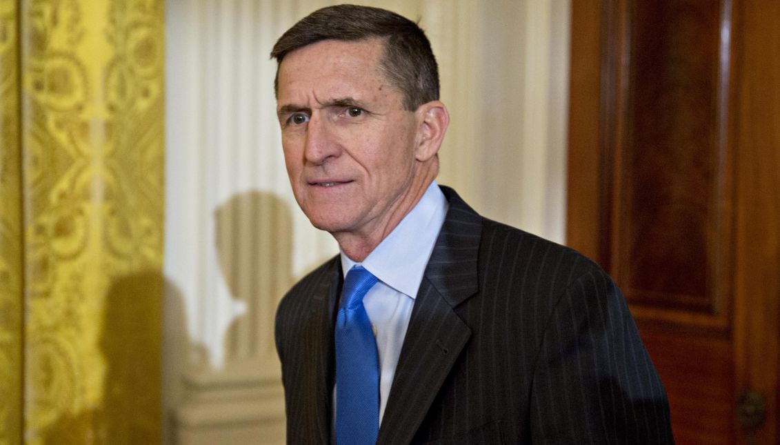 Retired Lieutenant General Michael Flynn, US national security advisor, arrives to a swearing in ceremony of White House senior staff in the East Room of the White House in Washington, DC, USA, on 22 January 2017 (reissued 31 March 2017). EPA/Andrew Harrer / POOL
