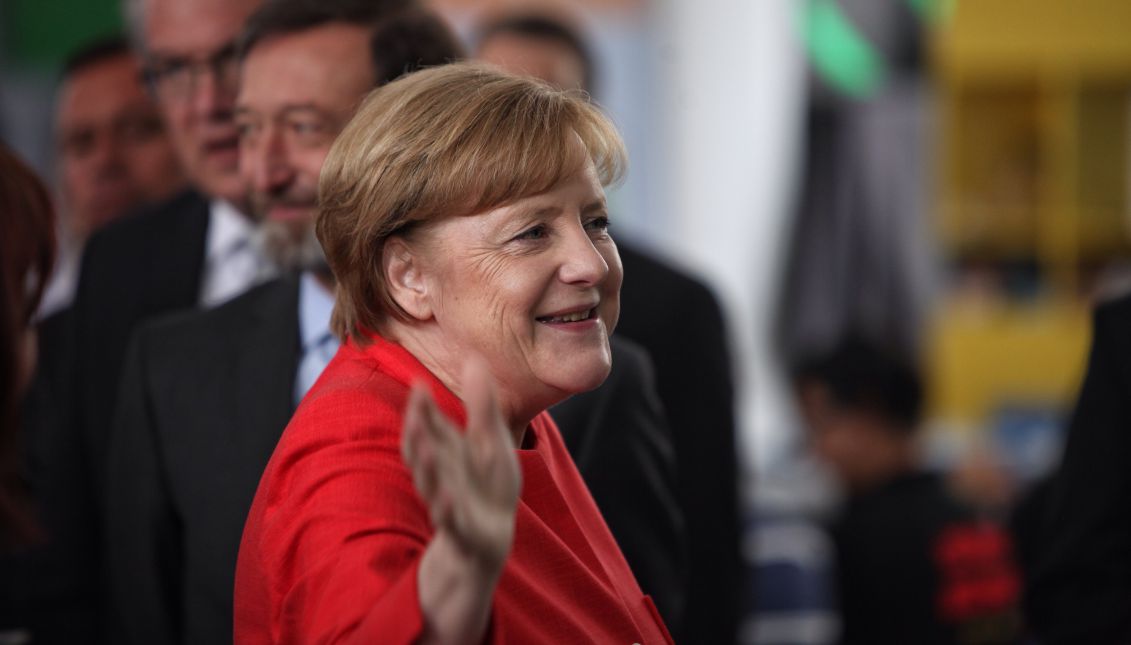 German Chancellor Angela Merkel meets Saturday, June 10, 2017, with those attending the PopUp Tour in Mexico City, including members of the German community in Mexico, to whom she spoke about her love for science. EFE/Sashenka Gutierrez
