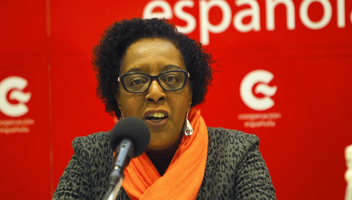 Network of Afro-Latin American, Afro-Caribbean and Diaspora Women (RMAAD) Southern Cone coordinator Vicenta Camusso speaks during a press conference held on July 25, 2017, in Montevideo, Uruguay, to discuss the organization's 25th anniversary. EFE/Federico Anfitti
