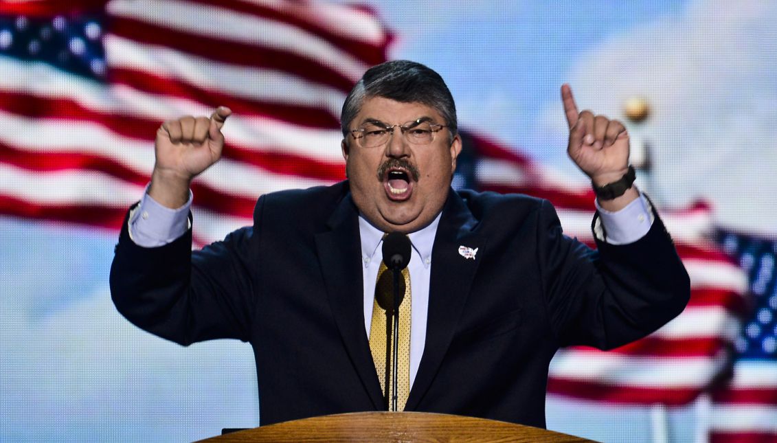 American Federation of Labor and Congress of Industrial Organizations (AFL–CIO) President Richard Trumka speaks at the Democratic National Convention in Charlotte, North Carolina, USA, Sept. 5, 2012. EPA/TANNEN MAURY