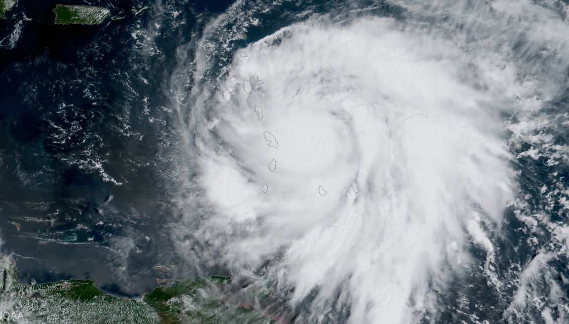 A National Oceanic and Atmospheric Administration (NOAA) image of Hurricane Maria approaching the Leeward Islands captured by NOAA's GOES-16 satellite, Sept. 18, 2017. EPA-EFE/FILE/NOAA/ HANDOUT
