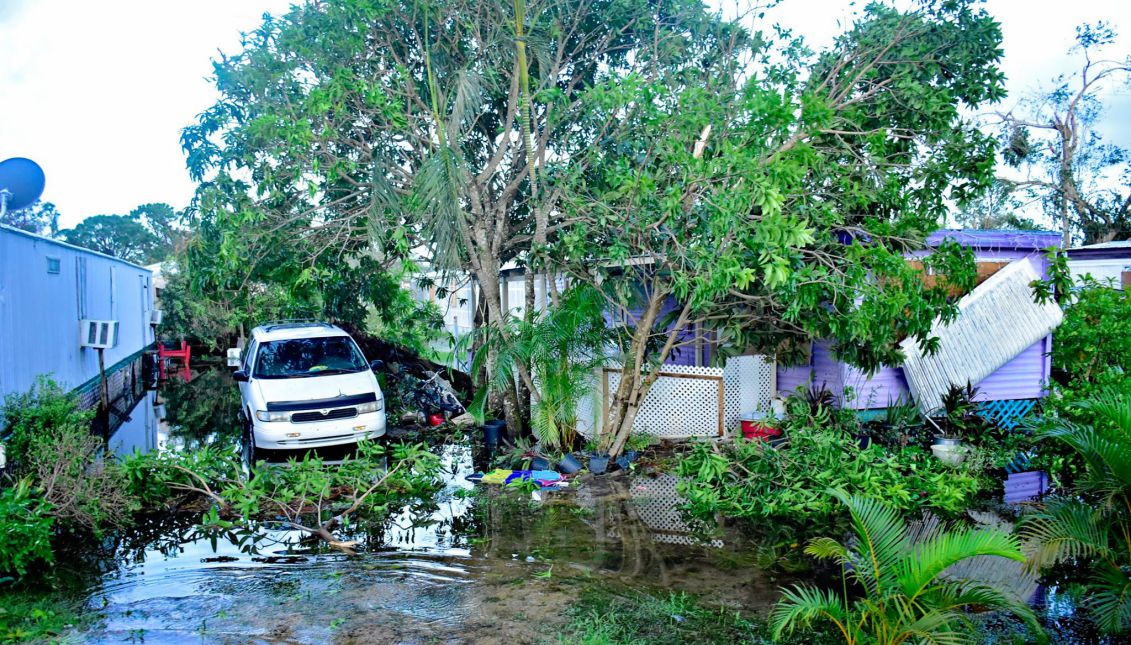 Undated photo provided by the Redlands Christian Migrant Association (RCMA) on Sept. 28, 2017 showing a house damaged by Hurricane Irma, in Immokalee, Florida, USA. EPA-EFE/RCMA