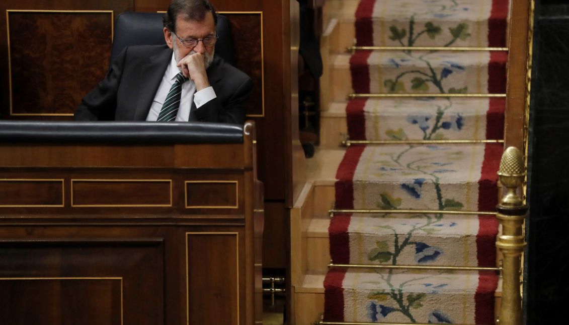 El primer ministro español Mariano Rajoy en el Congreso de los diputados de Madrid el pasado 18 de octubre, 2017.EFE-EPA FILE/ Juan Carlos Hidalgo