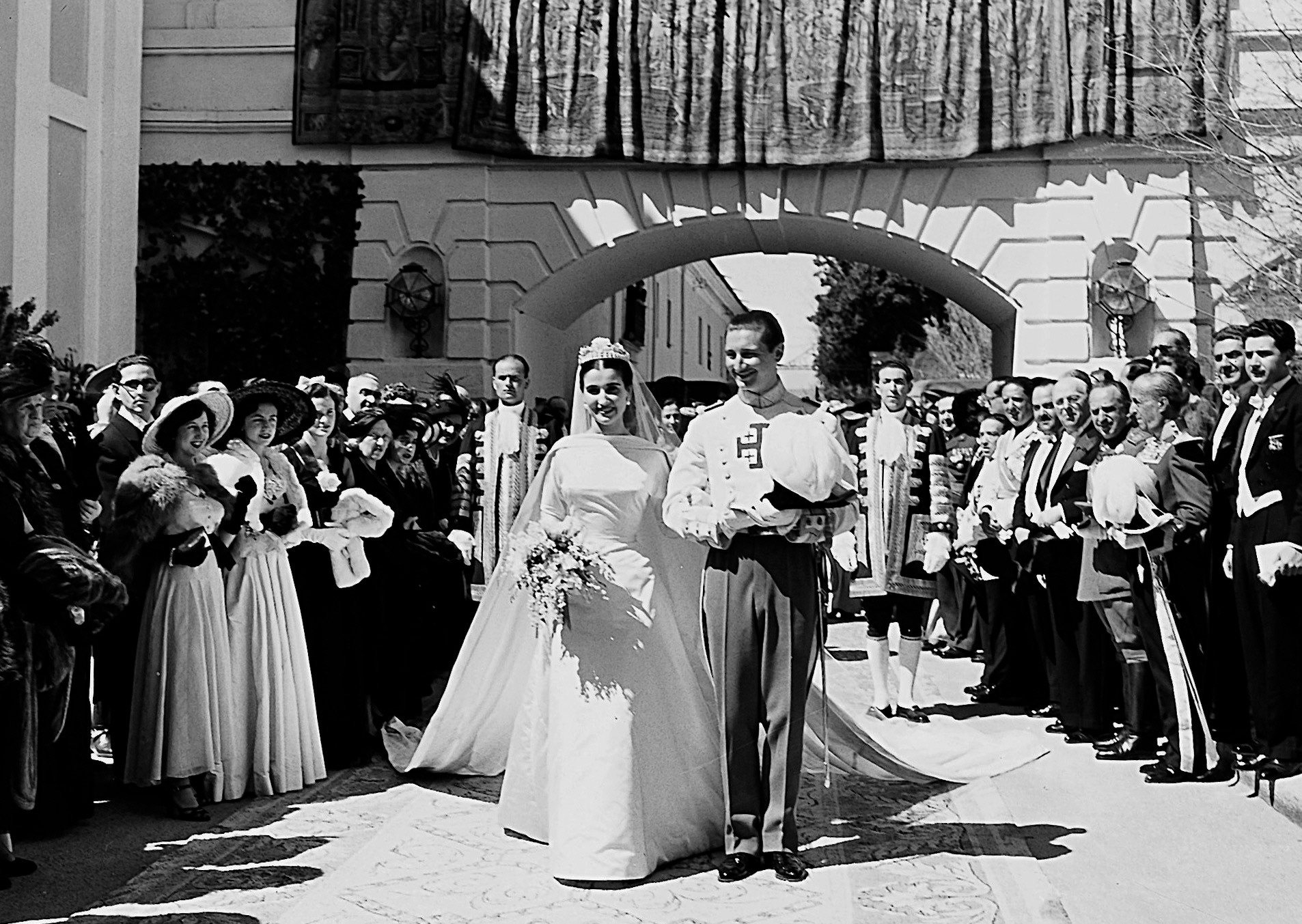 The wedding of Carmen Franco, El Pardo Palace, Madrid, Apr. 10, 1950.