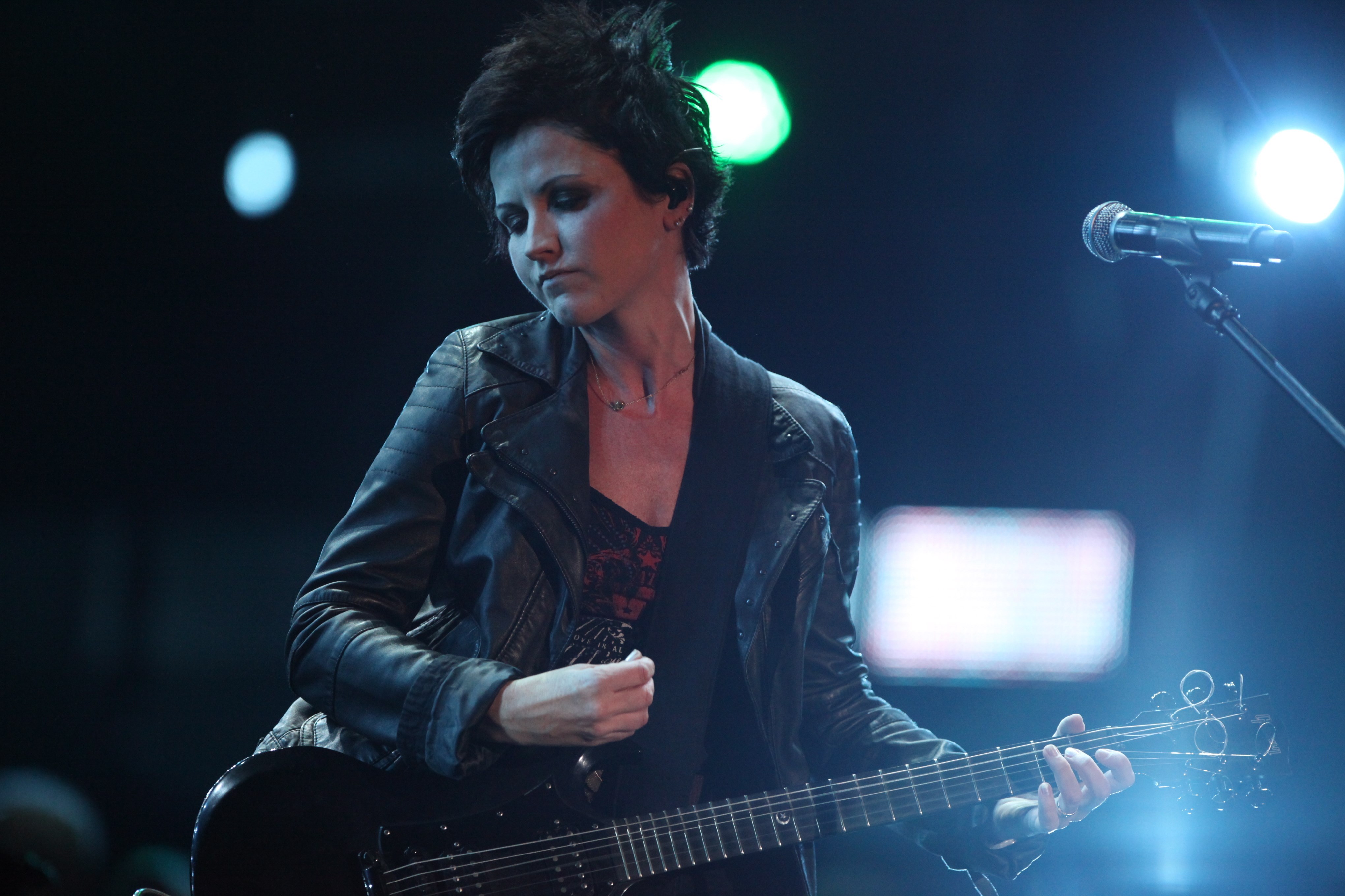 Dolores O'Riordan performing in Warsaw, Poland, July 1, 2011.
