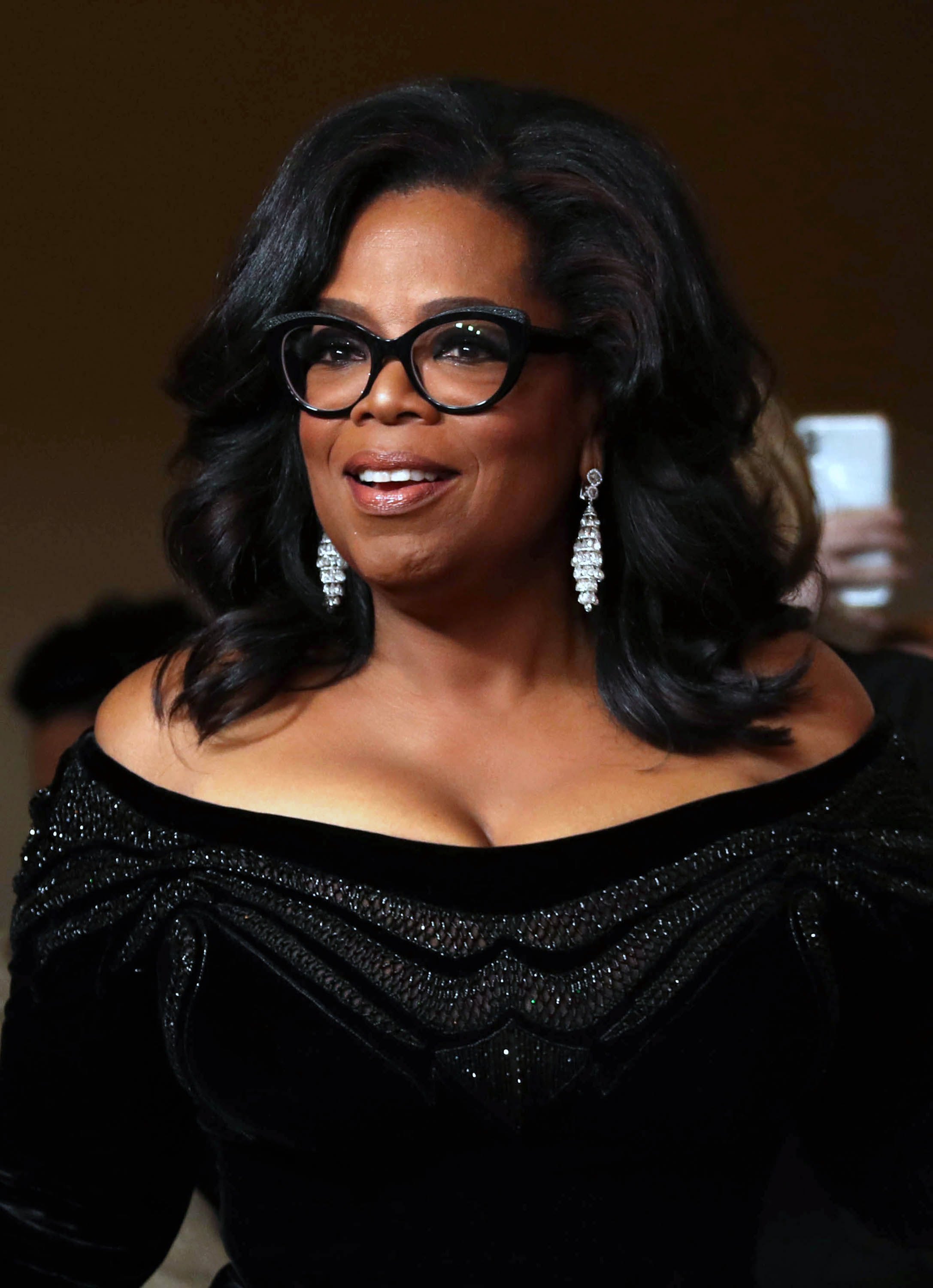 Oprah Winfrey smiles during the 75th annual Golden Globe Awards ceremony at the Beverly Hilton Hotel in Beverly Hills, California, USA, Jan. 7 January 2018.