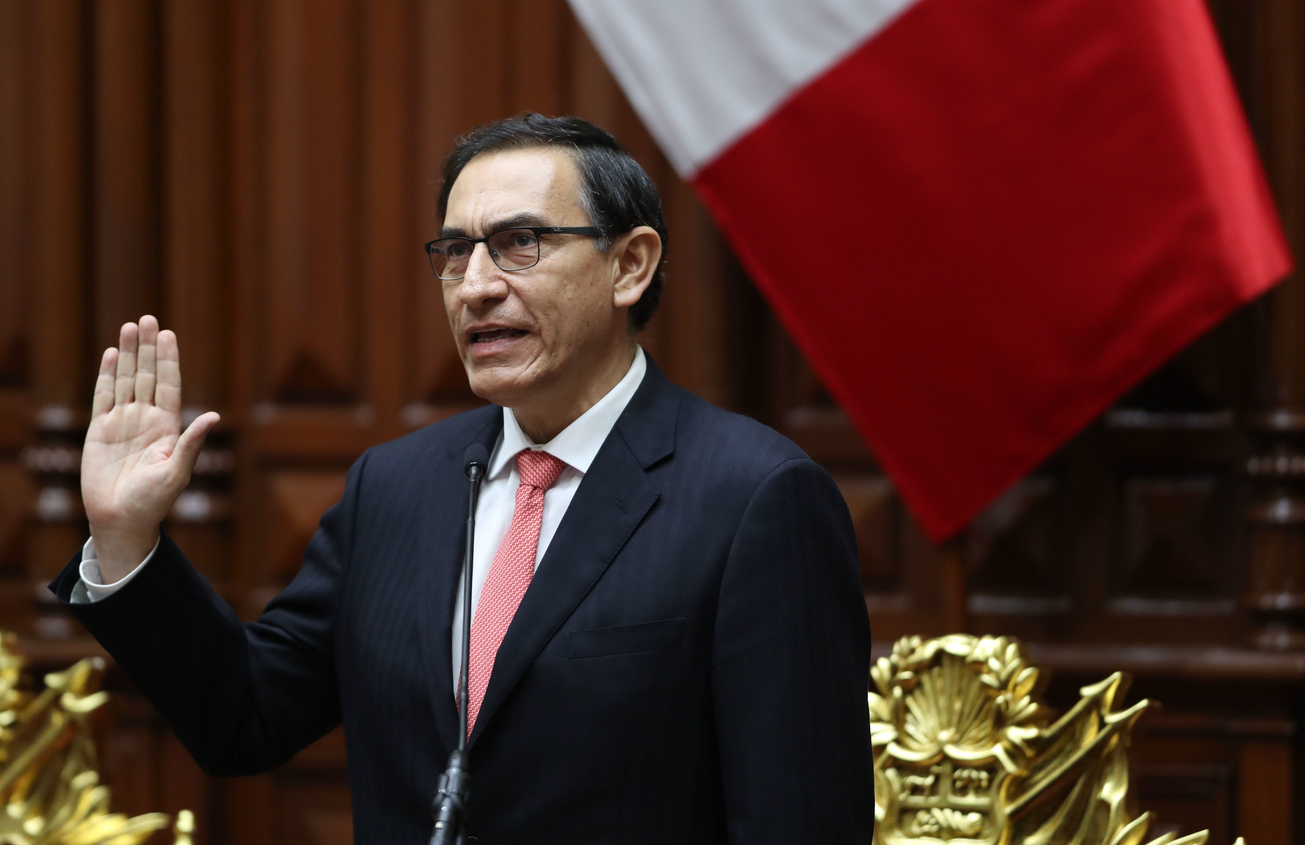 Martin Vizcarra, a civil engineer and businessman is sworn-in as new Peruvian President, in Lima, Peru, Mar 23, 2018. EPA-EFE FILE/Ernesto Arias