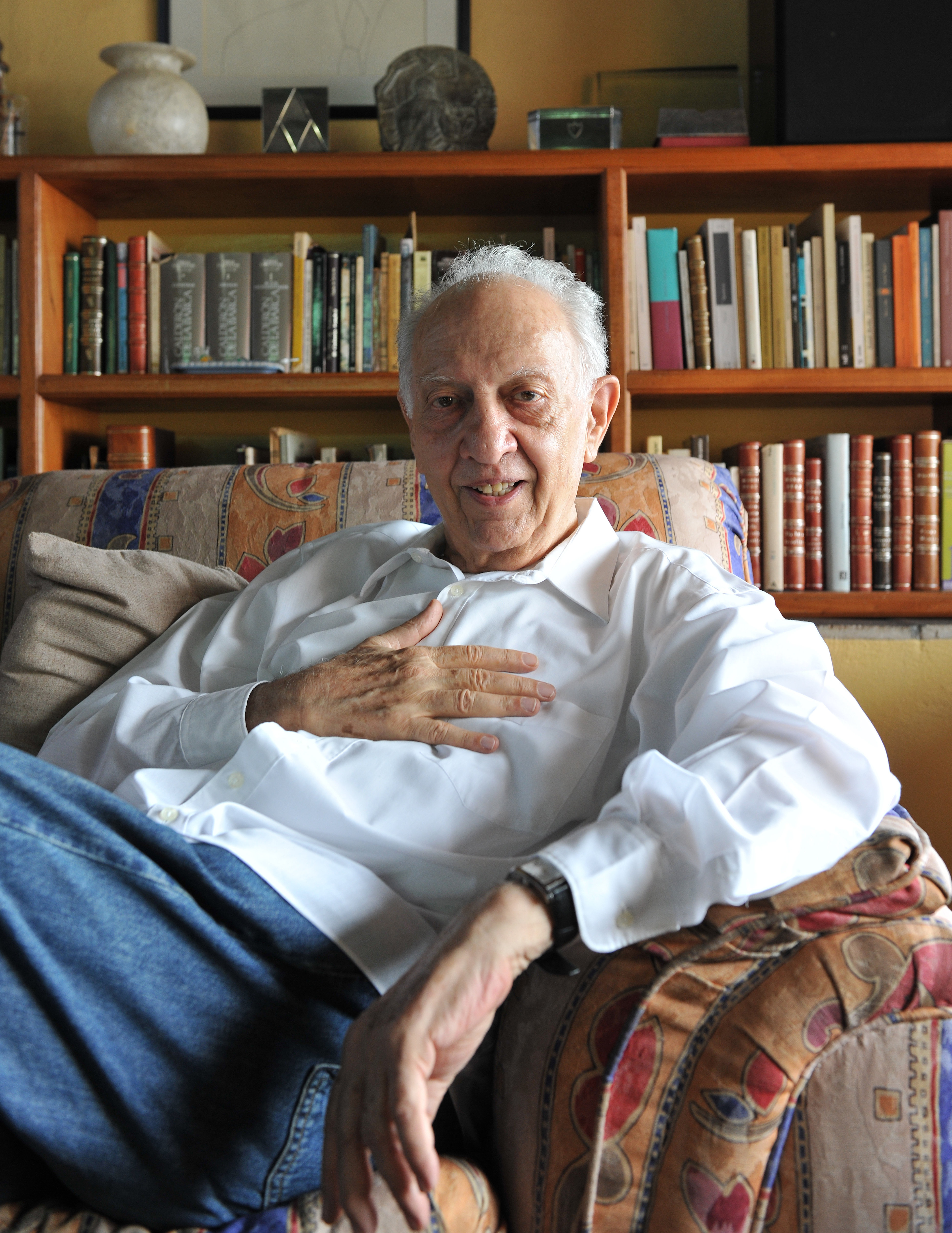 Acclaimed Mexican author Sergio Pitol, a recipient of Spain's prestigious Cervantes Prize who died on April 12, 2018, at the age of 85, is seen at his home in Xalapa, Mexico. EPA-EFE/Luis Ayala/File
