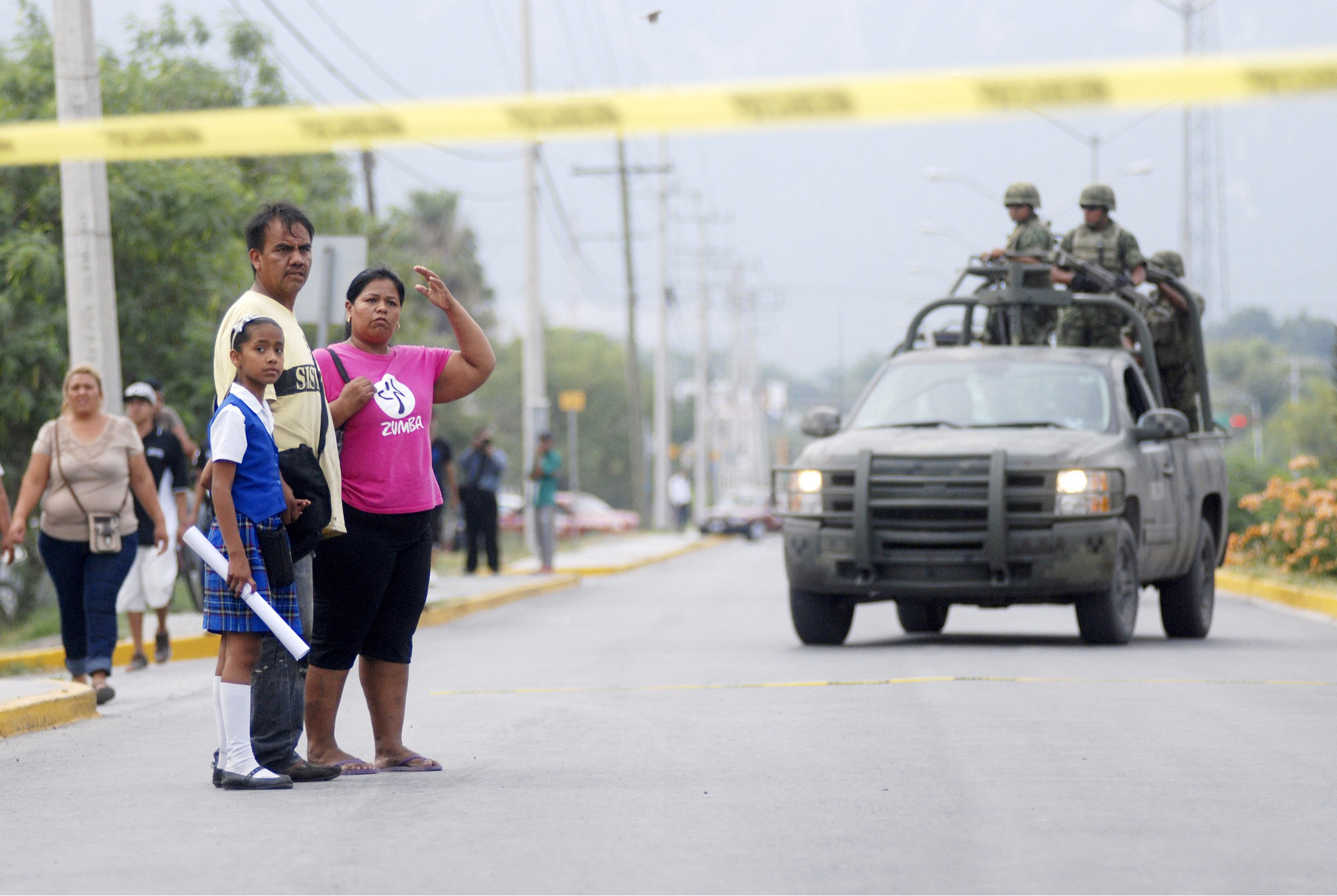 Security forces during an operation in Nuevo Laredo, Tamaulipas state, Mexico, Feb. 22, 2015. EPA-EFE FILE/STR