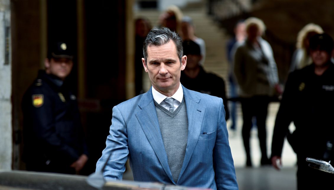 Iñaki Urdangarin, husband of Spanish princess Cristina, sister of Spain's King Felipe VI, leaves the court in Palma de Mallorca, the Balearic Islands, Spain, Feb. 23, 2017. EFE-EPA FILE/ATIENZA