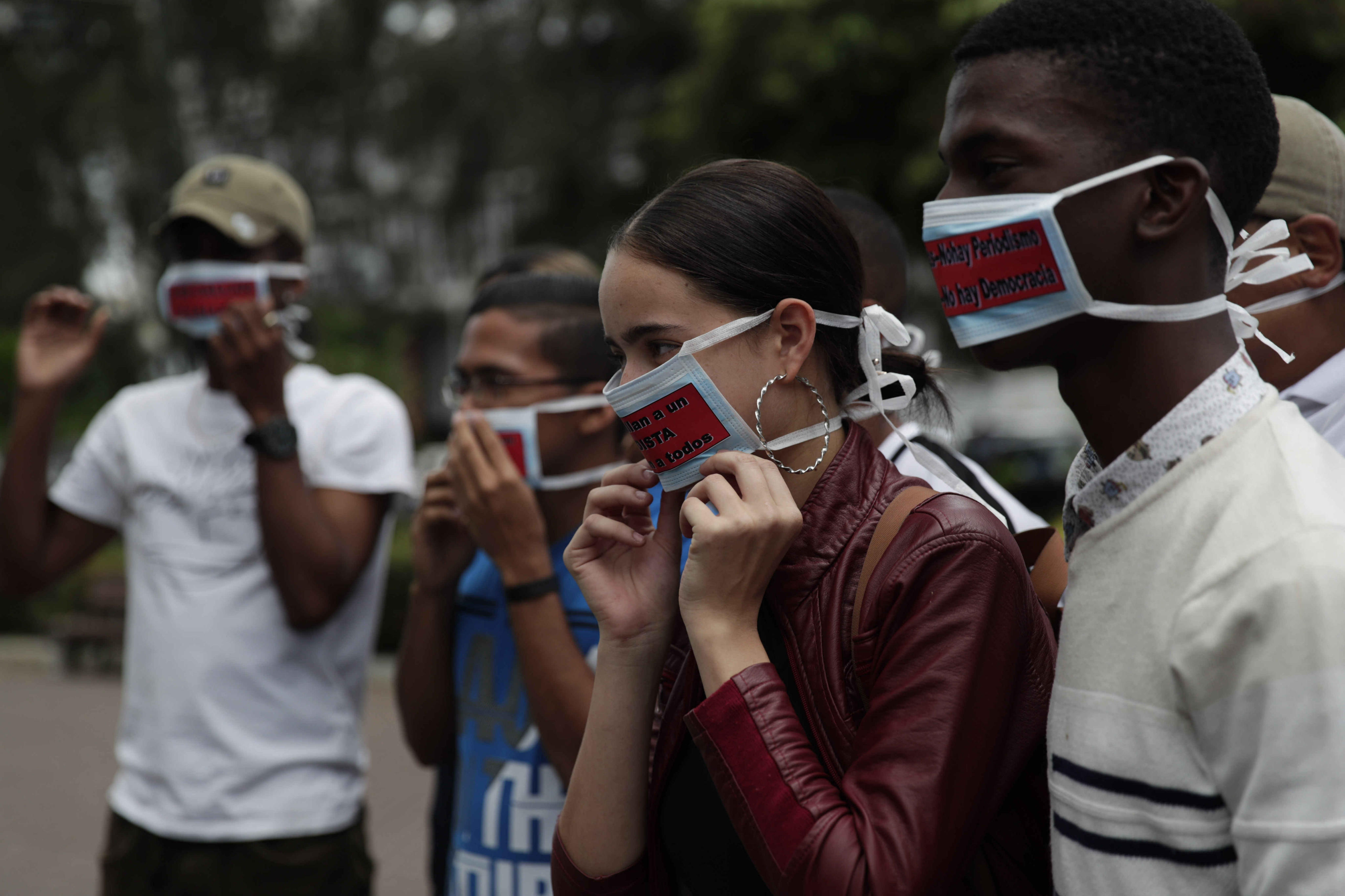 Journalism students from the University of Panama attend a protest in Panama City, Panama, Sept. 5, 2018. EPA-EFE/Bienvenido Velasco
