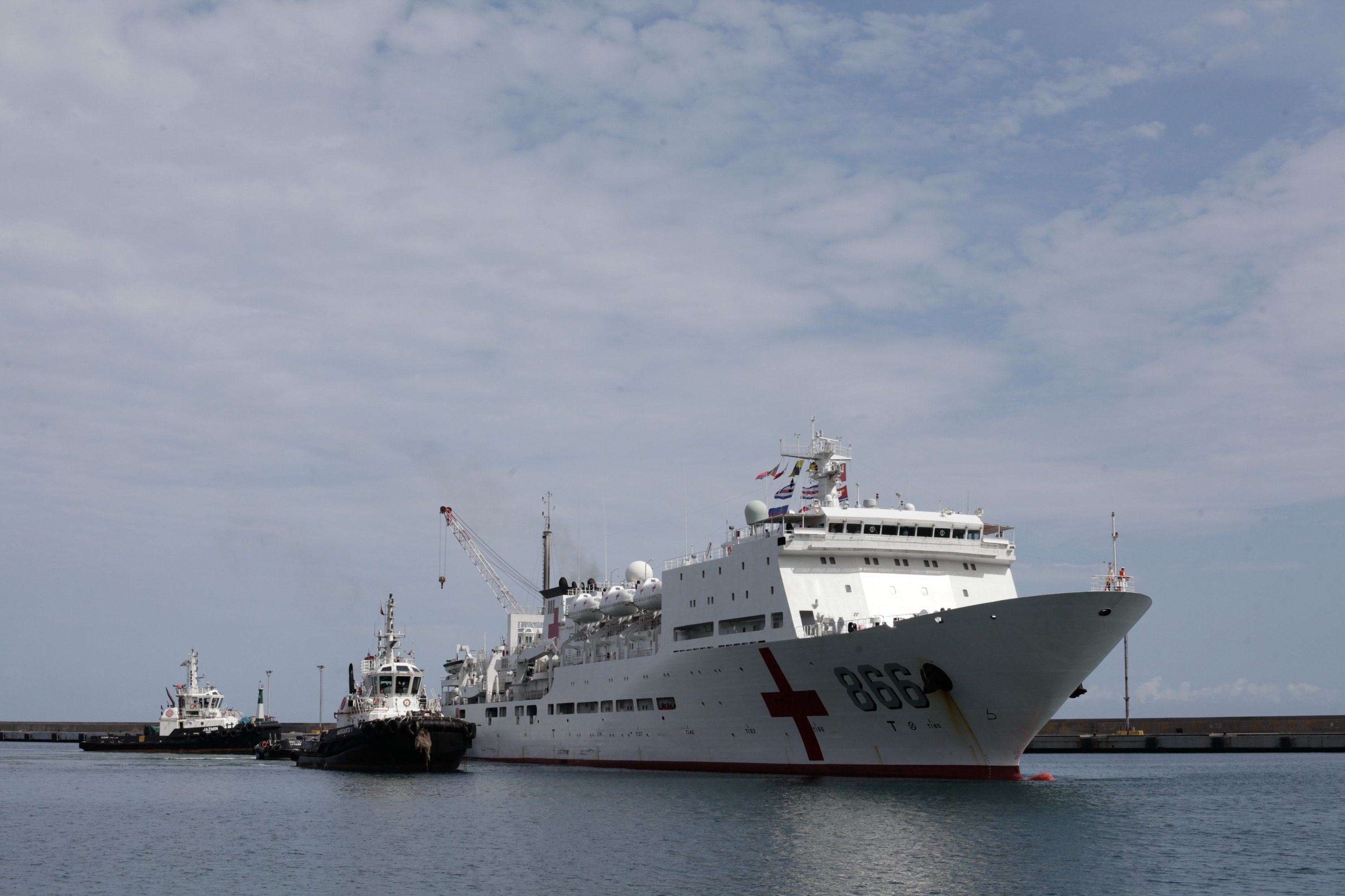 The Chinese hospital ship Ark of Peace docks Saturday, Sept. 22, 2018, at La Guaira, Venezuela's largest port. EFE-EPA/Str
