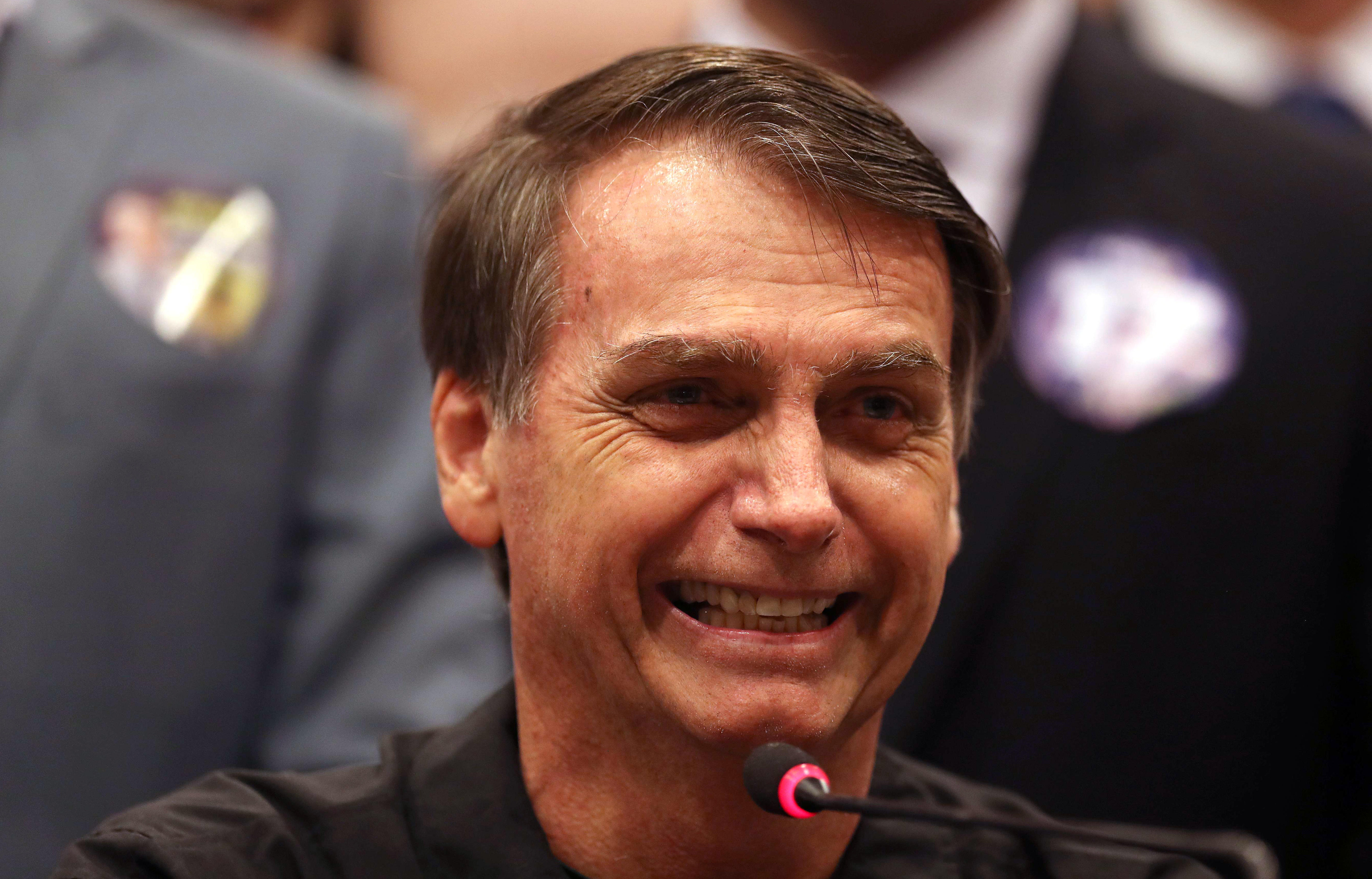 File photograph showing far-right presidential hopeful Jair Bolsonaro at a press conference in Rio de Janeiro, Brazil, Oct 11, 2018. EPA-EFE File/Marcelo Sayão