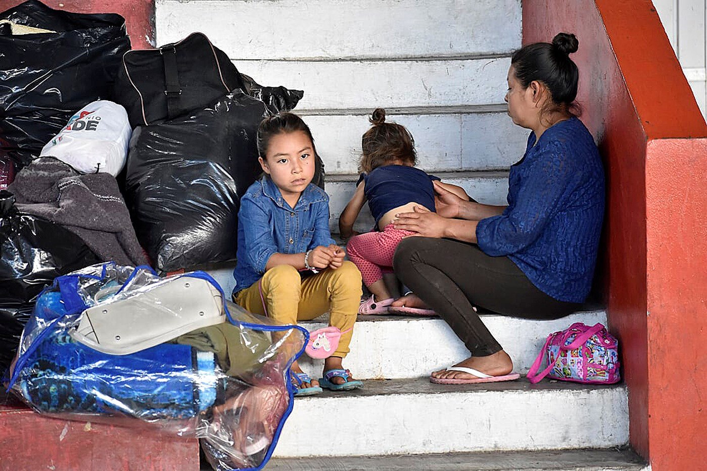 People from the several communities in Mexico's Guerrero state at a shelter in Chilpancingo, on Nov. 13, 2018, after fleeing their homes when armed "community police" moved into their towns, sparking a lengthy shootout with local criminal groups. EFE-EPA/STR
