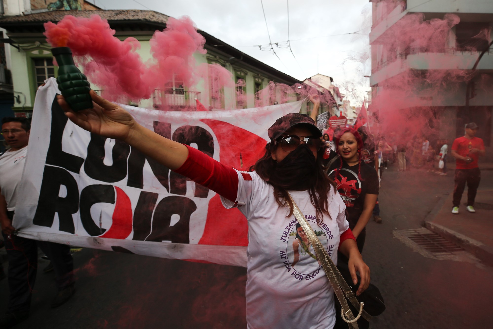 Hundreds of Ecuadorians march under the slogan 'We want to live', a mobilization against gender violence for the International Day for the Elimination of Violence Against Women, through the streets of Quito, Ecuador, Nov. 24, 2018. EPA-EFE/JOSE JACOME