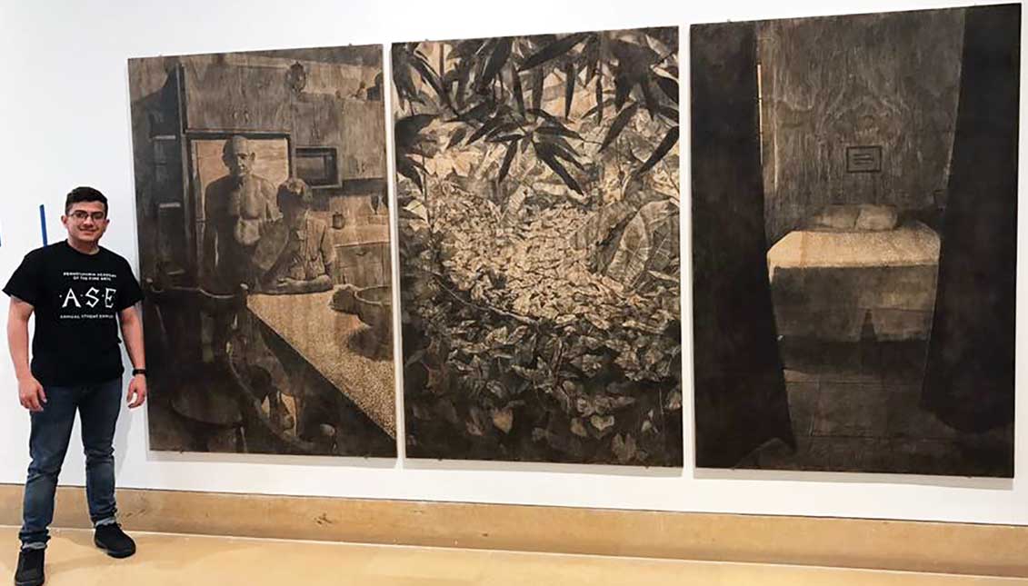 Diego Hiromi Rodríguez Carrión es un joven artista puertorriqueño, estudiante de la Pennsylvania Academy of Fine Arts, PAFA. Su obra Exodus será parte de la exhibición permanente del Woodmere Art Museum. Atelier San Juan
