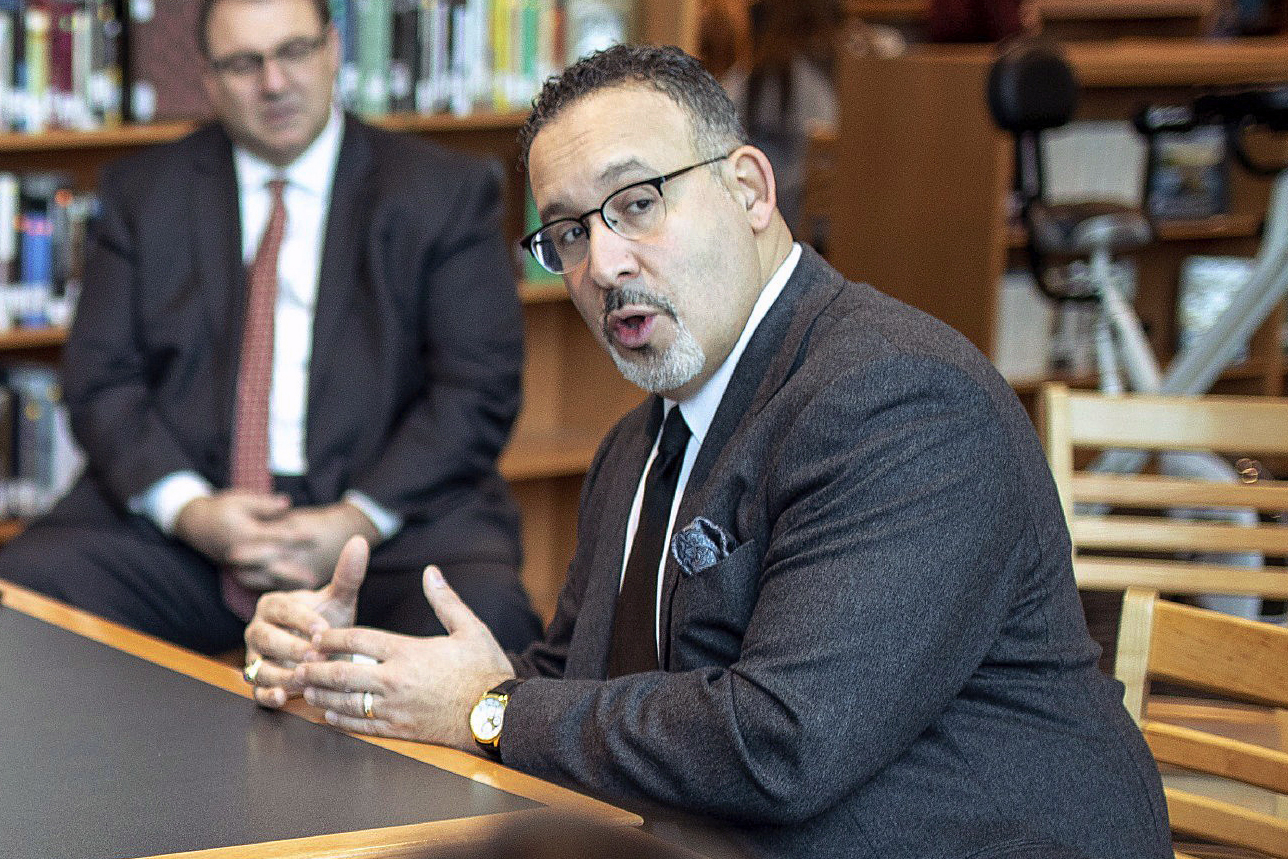 Miguel Cardona was nominated as President Joe Biden's Education Secretary in Dec. 2020. Photo: Devin Leith-Yessian/ Berlin Citizen/ Record-Journal via AP.