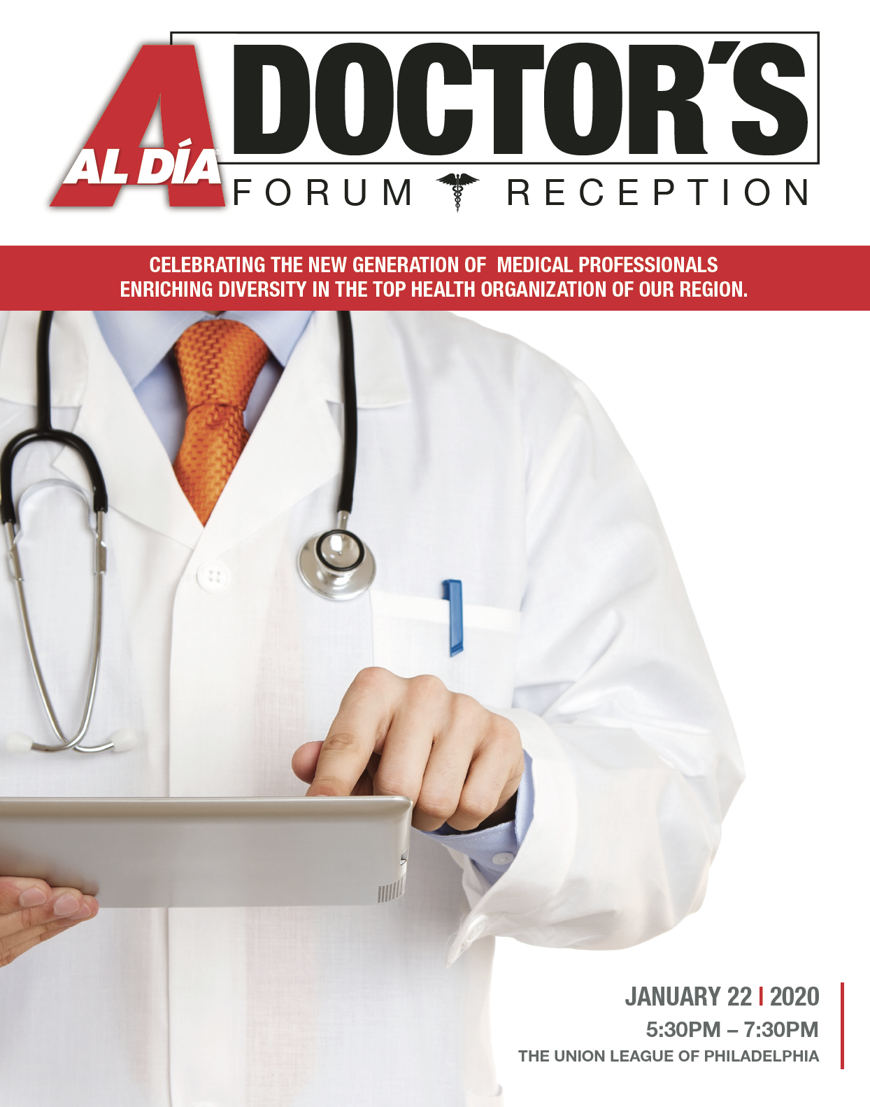 This will be the second annual AL DÍA Top Doctors Forum & Reception event, taking place on Jan. 22, 2020 at the Union League of Philadelphia. Photo Courtesy of AL DÍA News. 