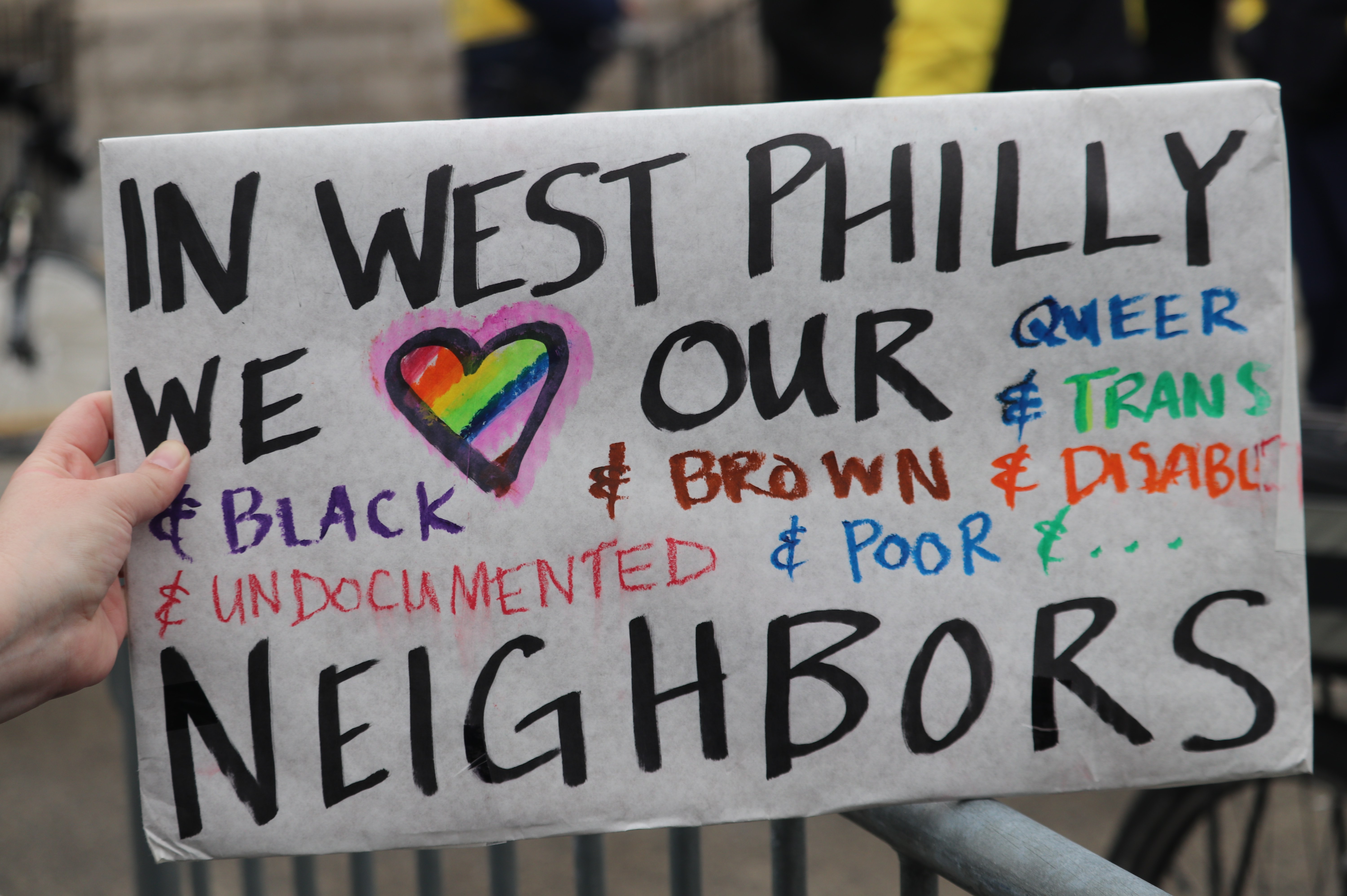 West Philadelphia residents protest Mike Pence visit. Photo: Michelle Myers