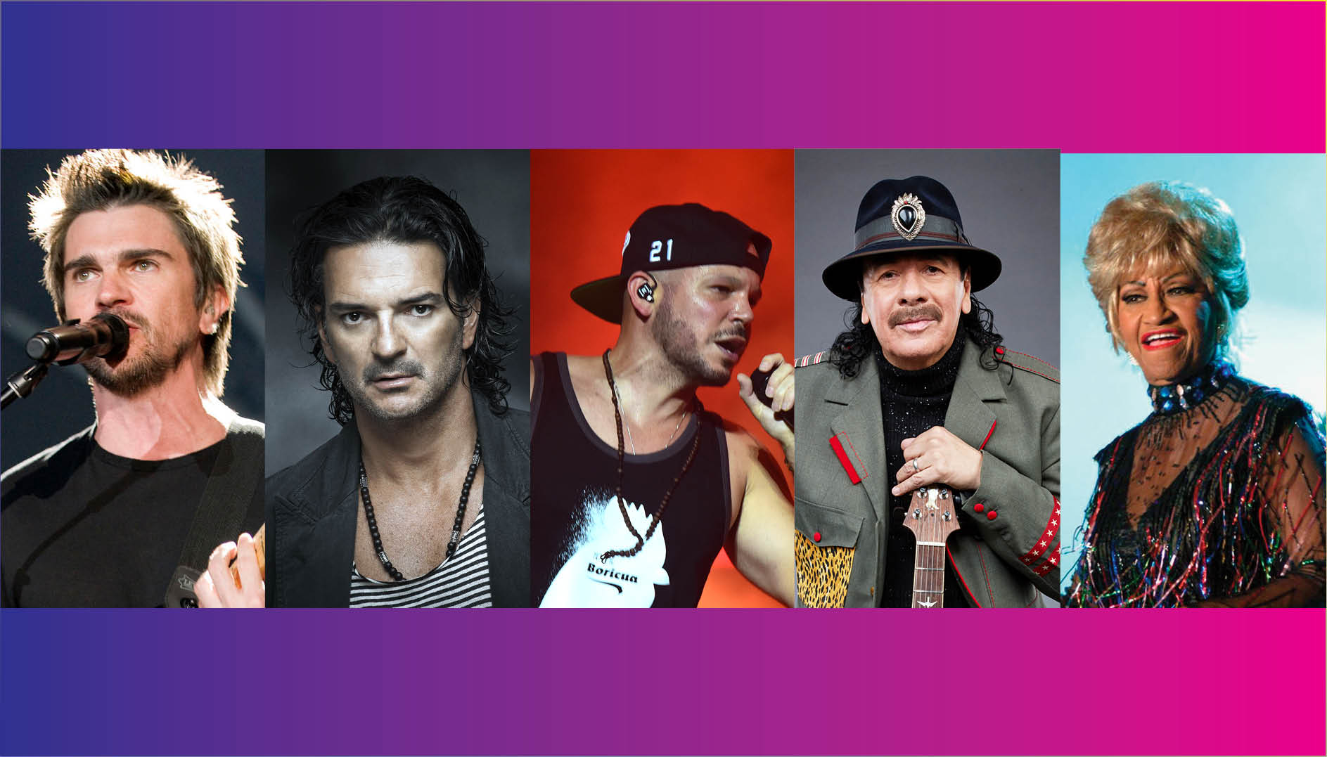 Juanes, Ricardo Arjona, Calle 13, Santana, Celia Cruz