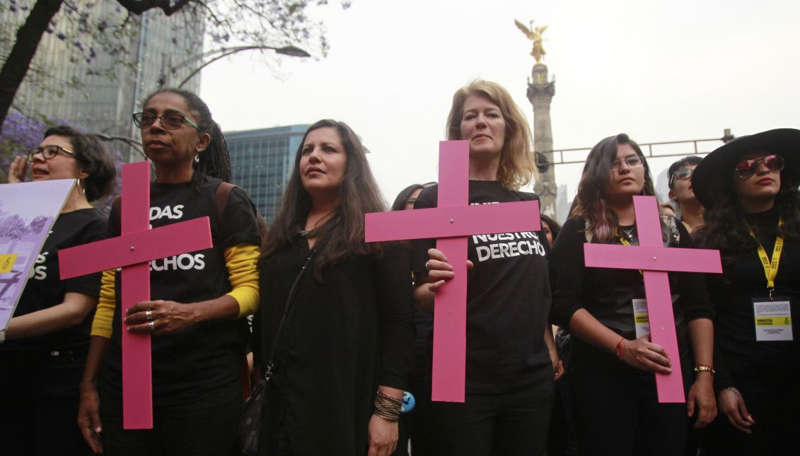 A protest in Mexico during the International Women's Day. EFE/Mario Guzmán
