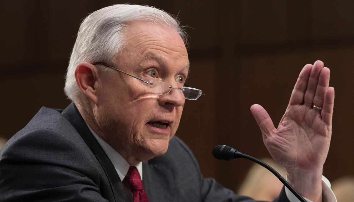 Attorney General Jeff Sessions gestures while testifying before the Senate Intelligence Committee on the FBI's investigation into the Trump administration, and its possible collusion with Russia during the campaign, in the Hart Senate office Building in Washington, DC, USA, 13 June 2017. EPA/MICHAEL REYNOLDS
