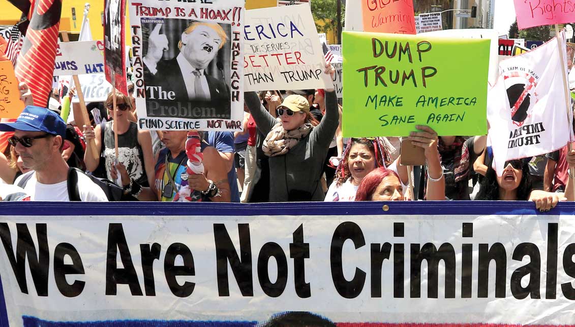 One of many demonstrations against President Trump during 2017. EFE