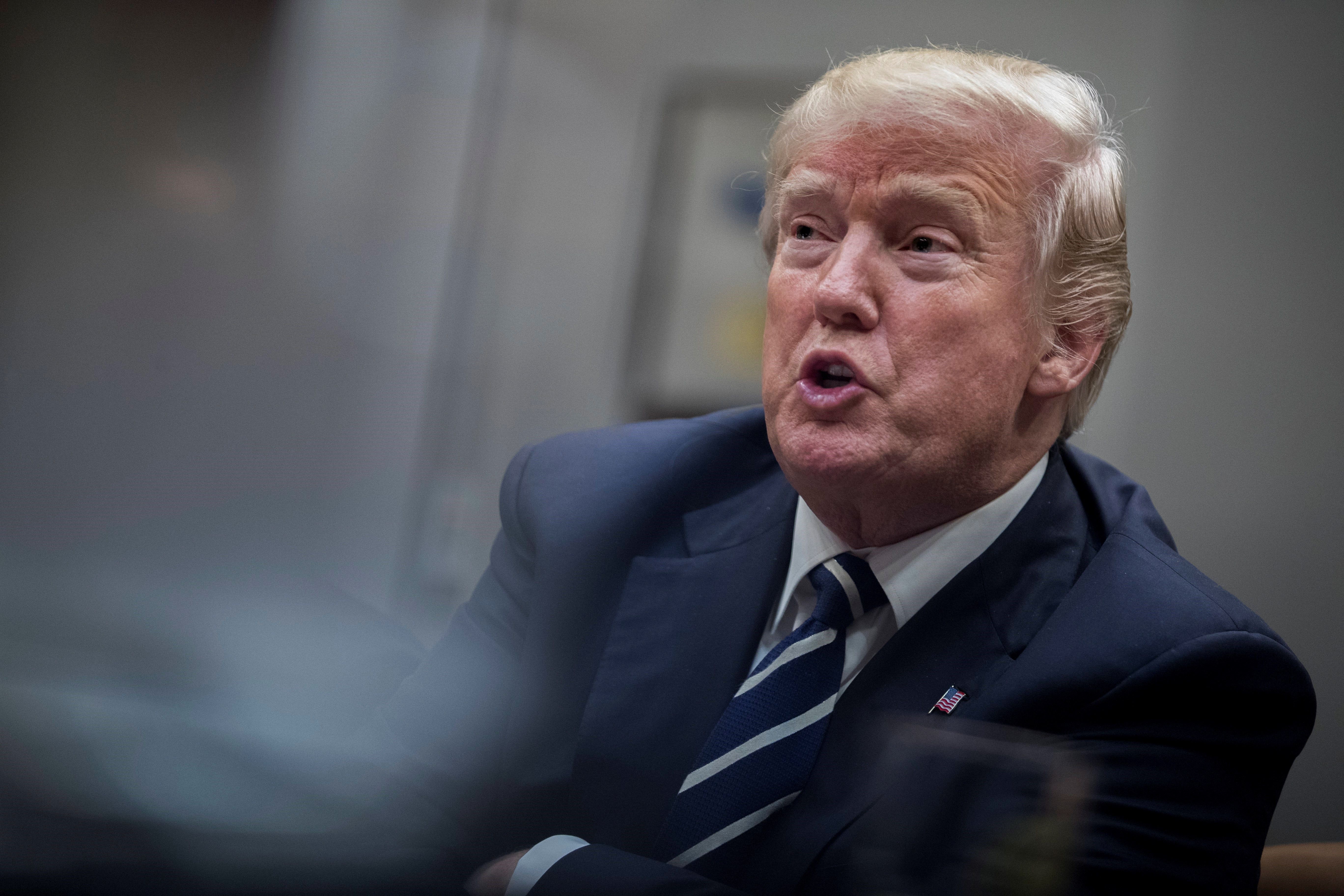 The president of the United States, Donald Trump, makes some observations during a debate on prison reform, in the White House, Washington, DC, USA, today, January 11, 2018.