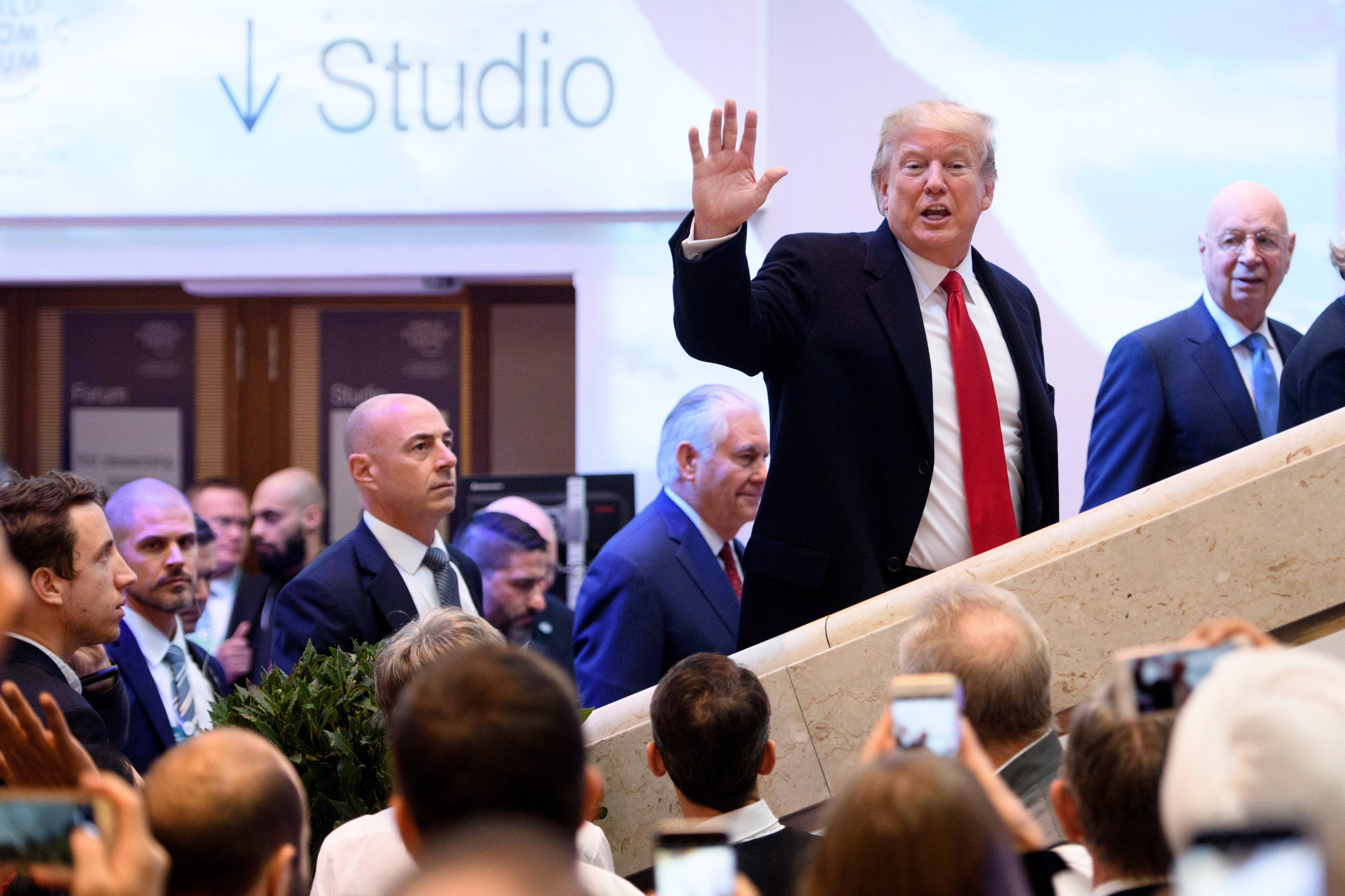 US President Donald Trump at the World Economic Forum in Davos, Switzerland, on Jan. 26, 2018.
