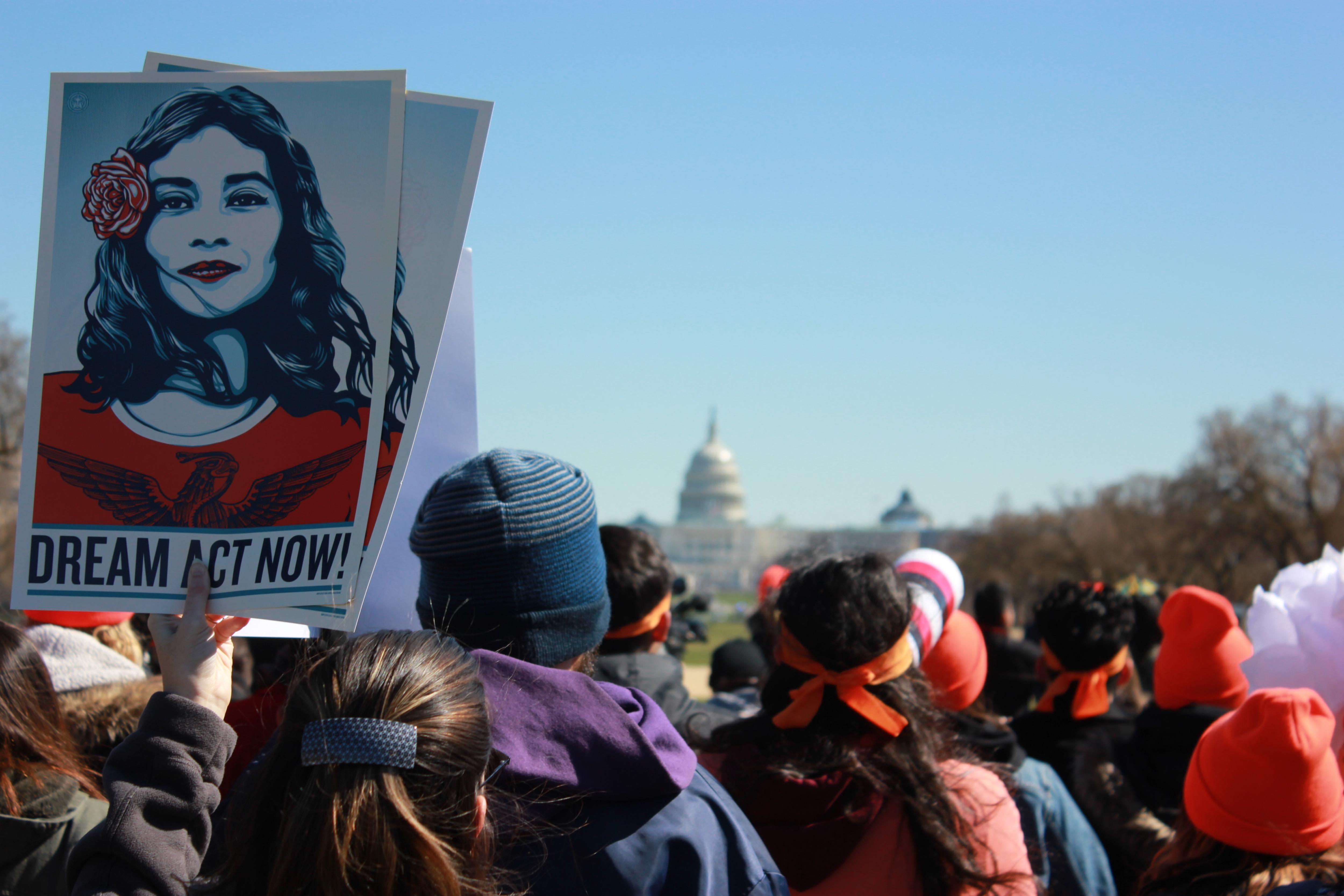 Thousands of protesters gathered in Washington, D.C. on March 5, calling on Congress to pass legislation to protect DACA recipients and DACA-eligible youth. EFE