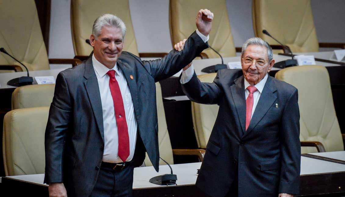 Cuban President Miguel Díaz-Canel with former President Raúl Castro. Photo: Irene Pérez - Courtesy Cubadebate