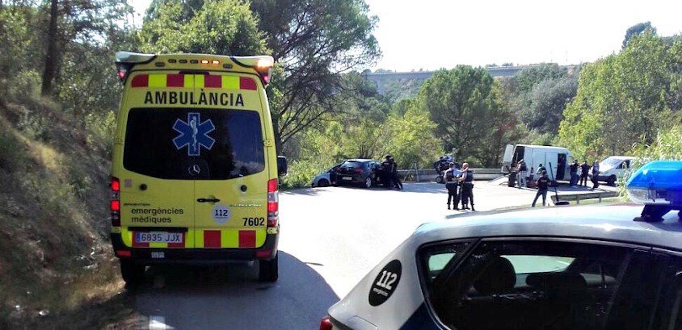 The Mossos d'Esquadra report having killed a terrorist in Subirats with what appeared to be a belt of explosives tied to the body. Source: Mossos d'Esquadra