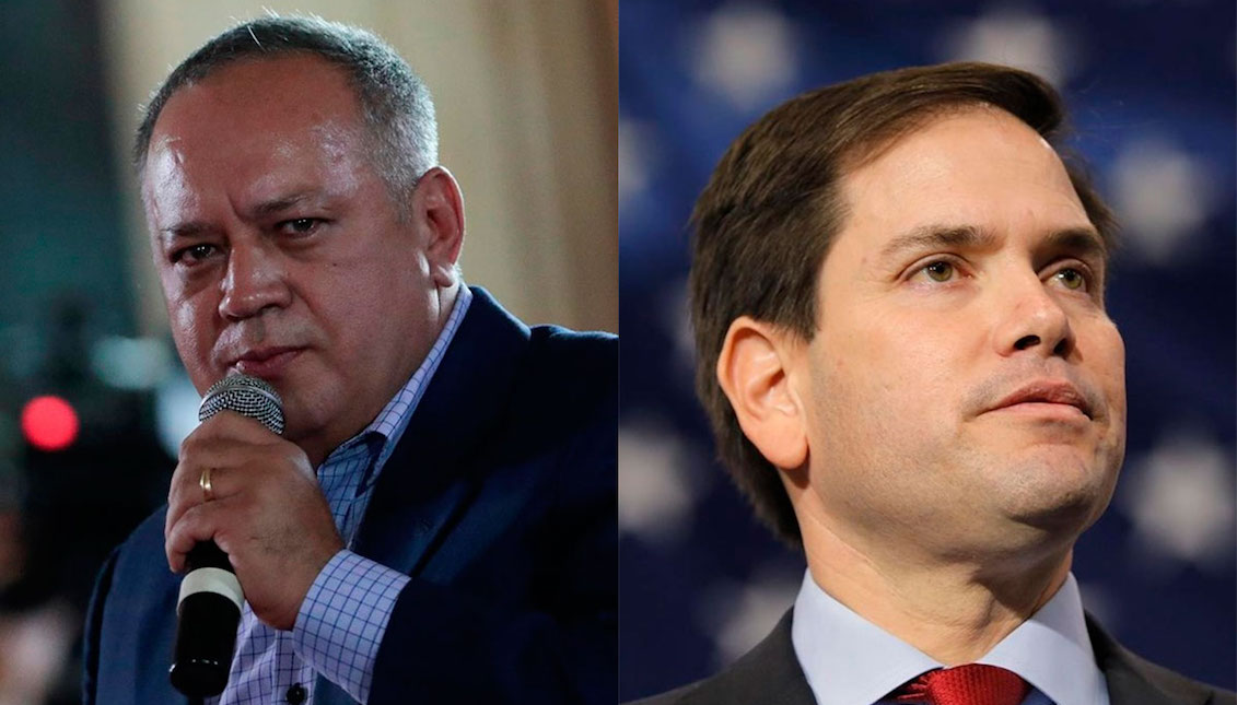 Segundo al mando Chavista, Diosdado Cabello (i), y el Senador Republicano por Florida, Marco Rubio (d). Fuente: Diario de Avisos. 
