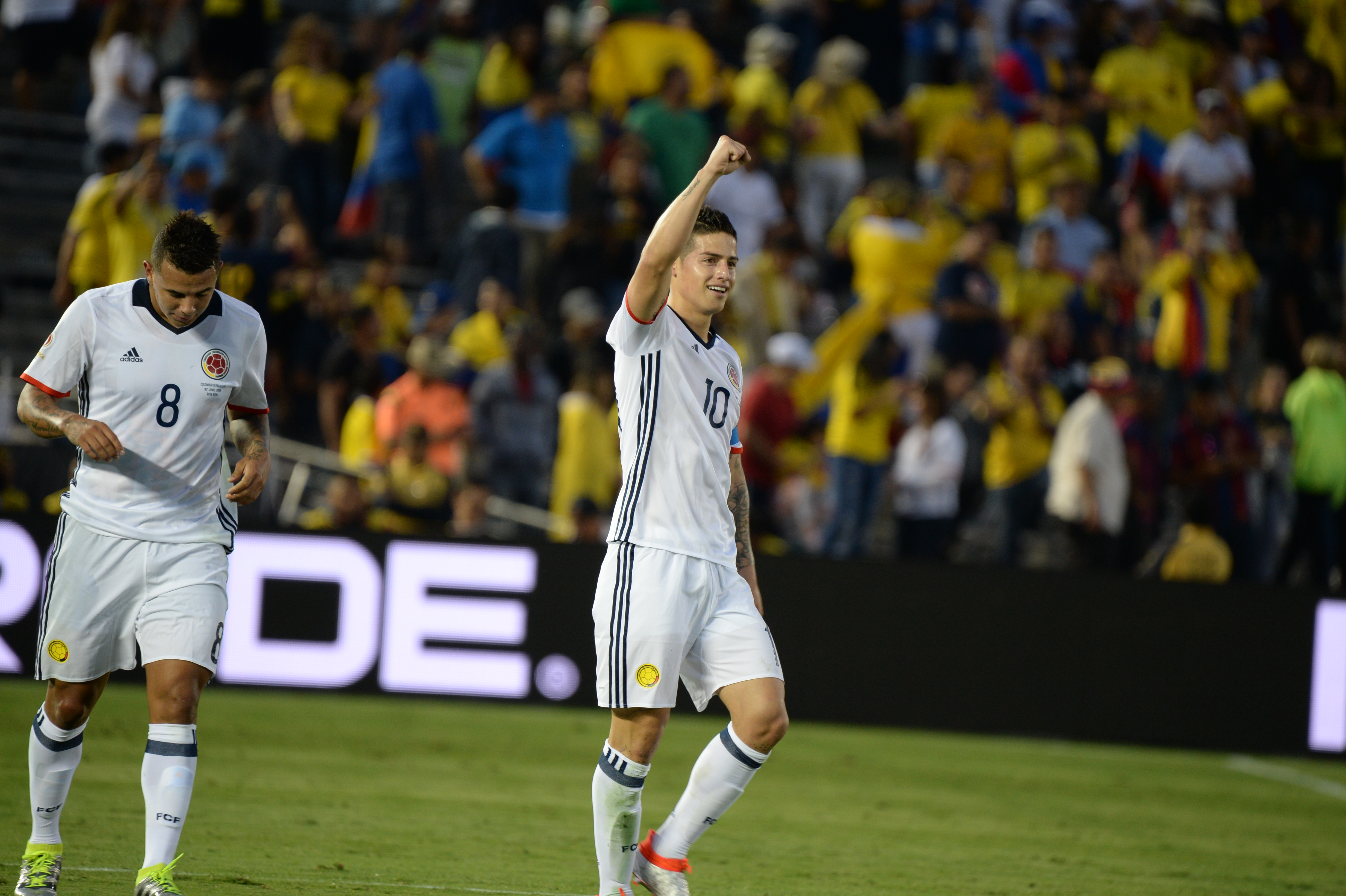 James Rodriguez after scoring a goal in last years Copa America Centenario.  Photo: Peter Fitzpatrick/AL DIA News