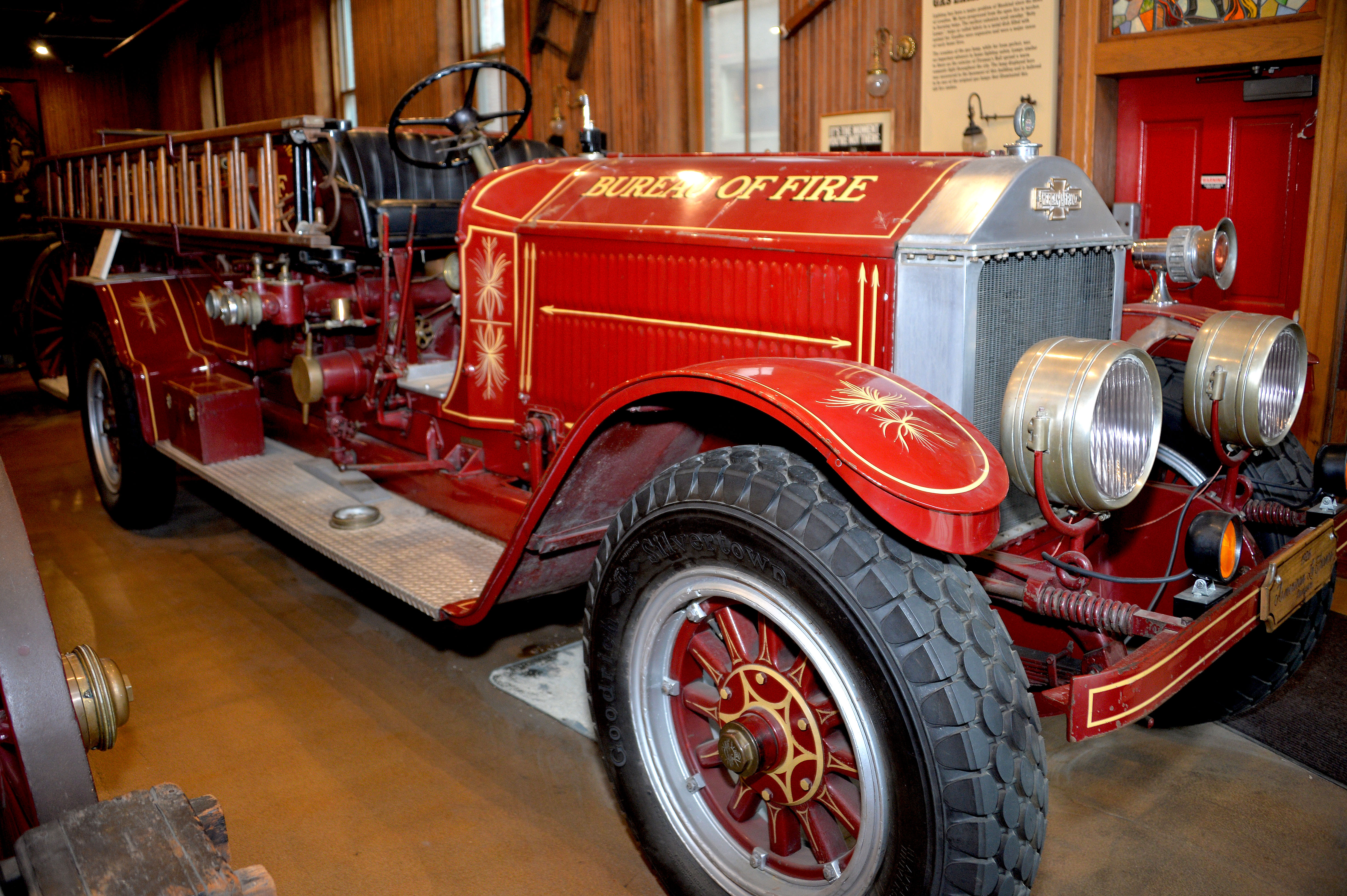 One of the vintage fire trucks used during its years of service in the city of Philadelphia.   Photo: Peter Fitzpatrick/AL DIA News