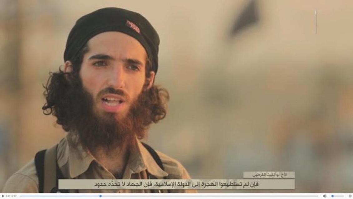 Muhammad Yasin Ahram Pérez, a terrorist member of the Islamic State, in a video with new threats to Spain.