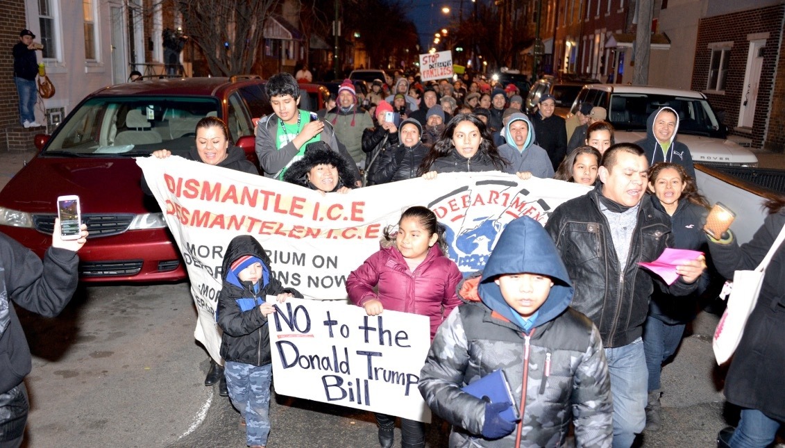 A photo of a Juntos protest in February. 
