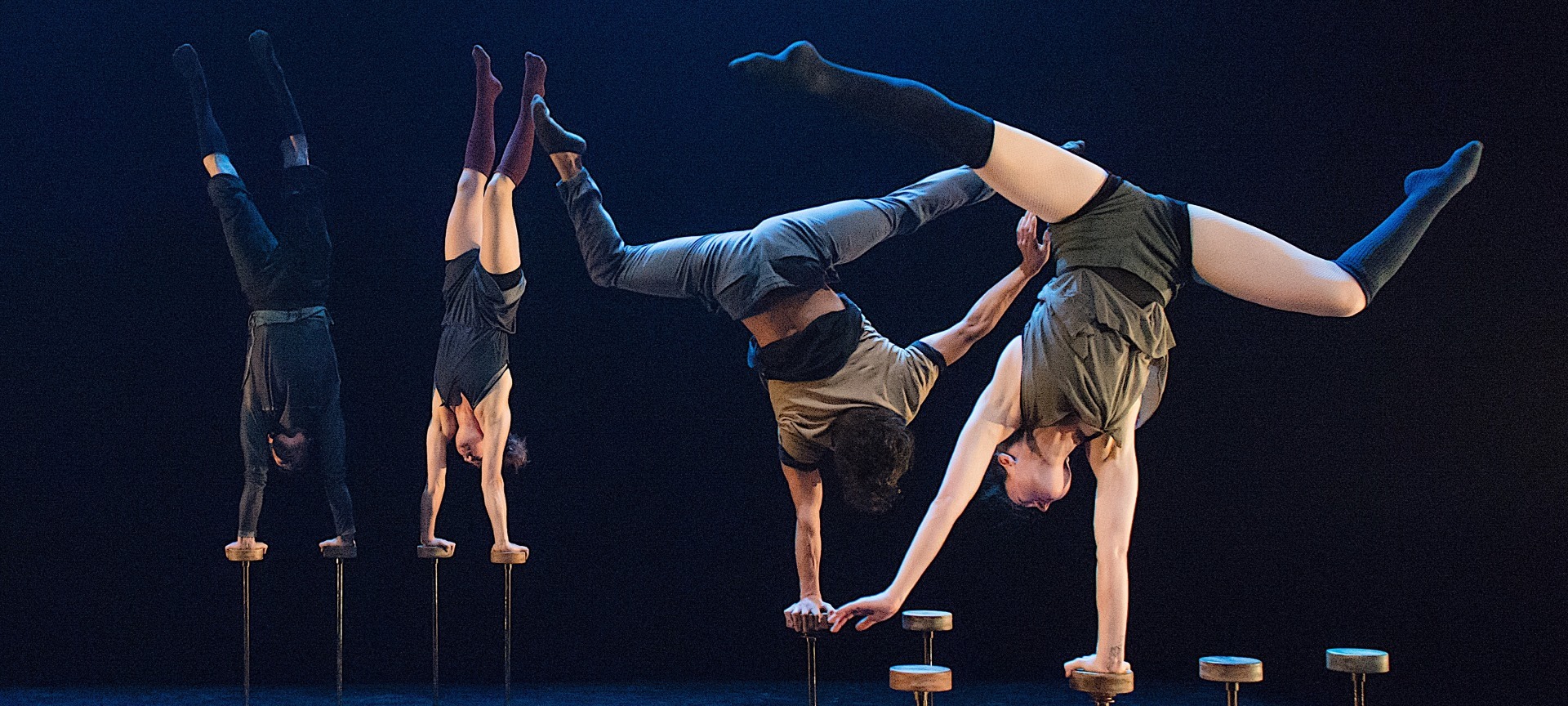 Dancers of RubberbanDance Group mid performance
