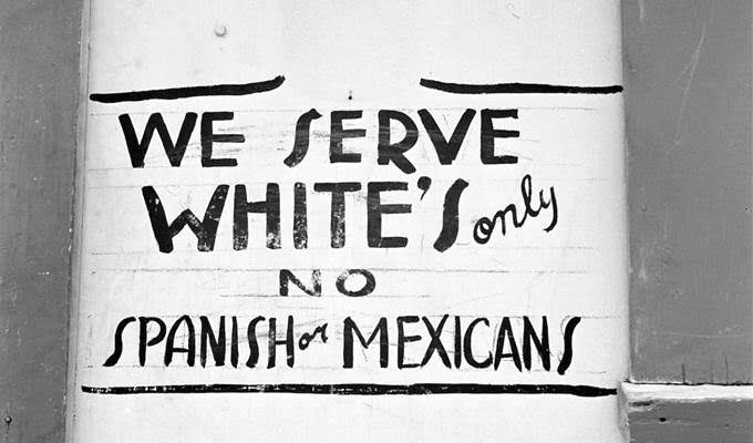 An old, anti-Mexican sign found in the archives.
