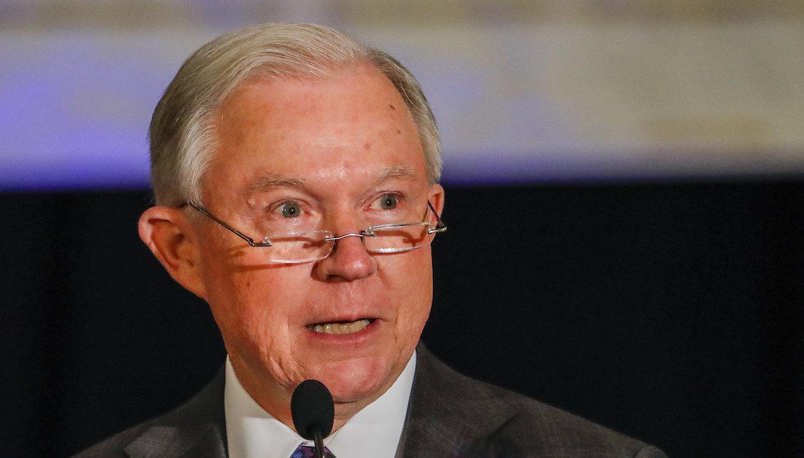 US Attorney General Jeff Sessions attends the 41st Annual Conference of the National Organization of African American Security Agents in Atlanta, Georgia, USA, on August 1, 2017. EFE / ERIK S. LESSER