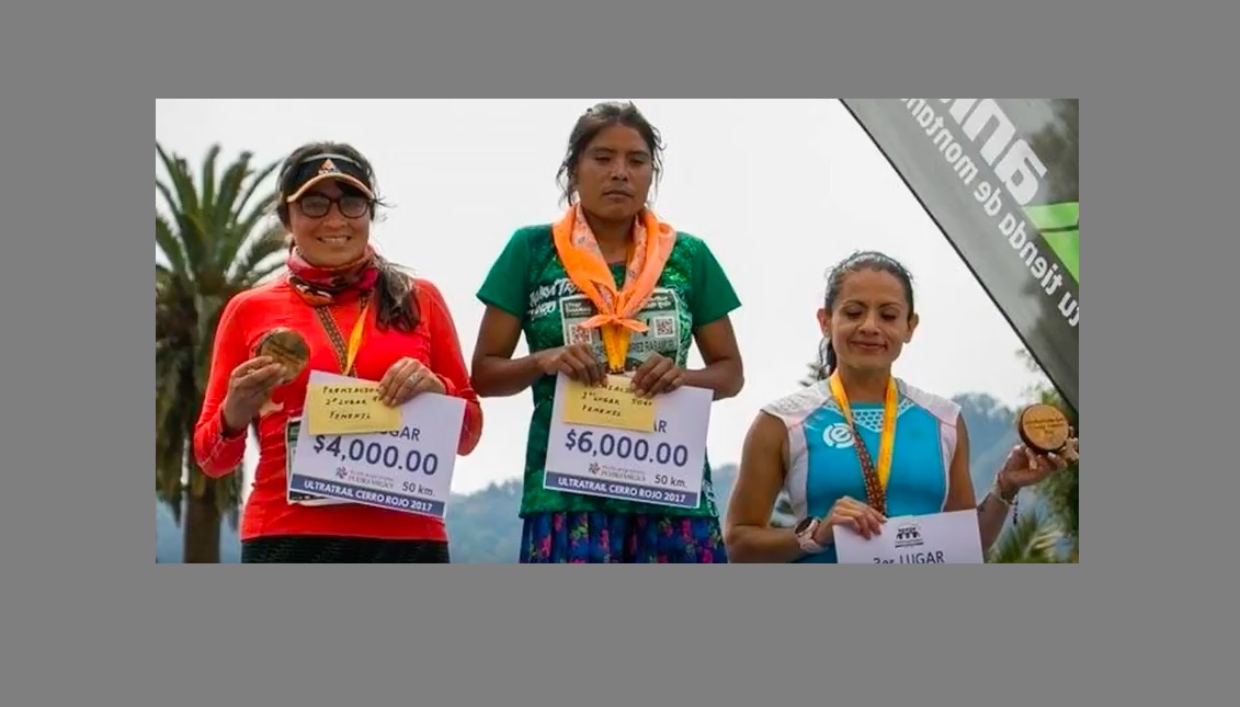 A woman from Mexico's Tarahumara indigenous community has won a 50km (31 miles) ultramarathon wearing sandals. FOTOGRAPHIX
