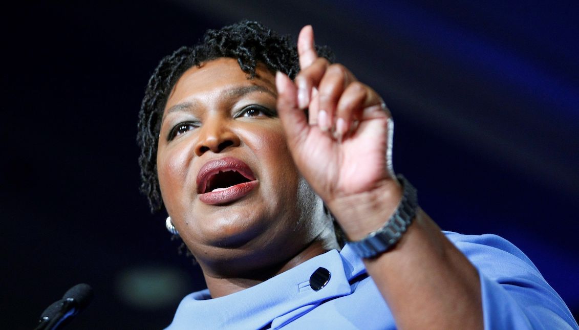 Democratic candidate Stacey Abrams gives a speech to her supporters to refuse to award the victory to Republican Brian Kemp during an election night of the legislative elections in a hotel in Atlanta, Georgia (United States) on November 6, 2018. EFE/Tami Chappell.