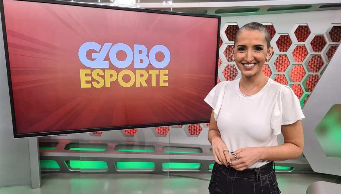 Alice Bastos Neves presenta Globo Esporte. Photo: Eduardo Rachelle.
