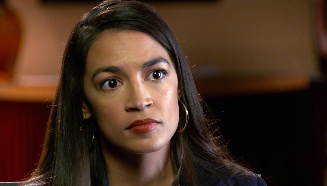 Representative Alexandria Ocasio-Cortez during her interview with Anderson Cooper in 60 minutes.