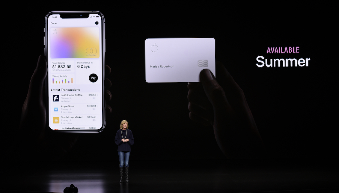 CUPERTINO, CA - MARCH 25: Jennifer Bailey, vice president of Apple Pay, speaks during an Apple product launch event at the Steve Jobs Theater at Apple Park on March 25, 2019 in Cupertino, California.  (Photo by Michael Short/Getty Images)