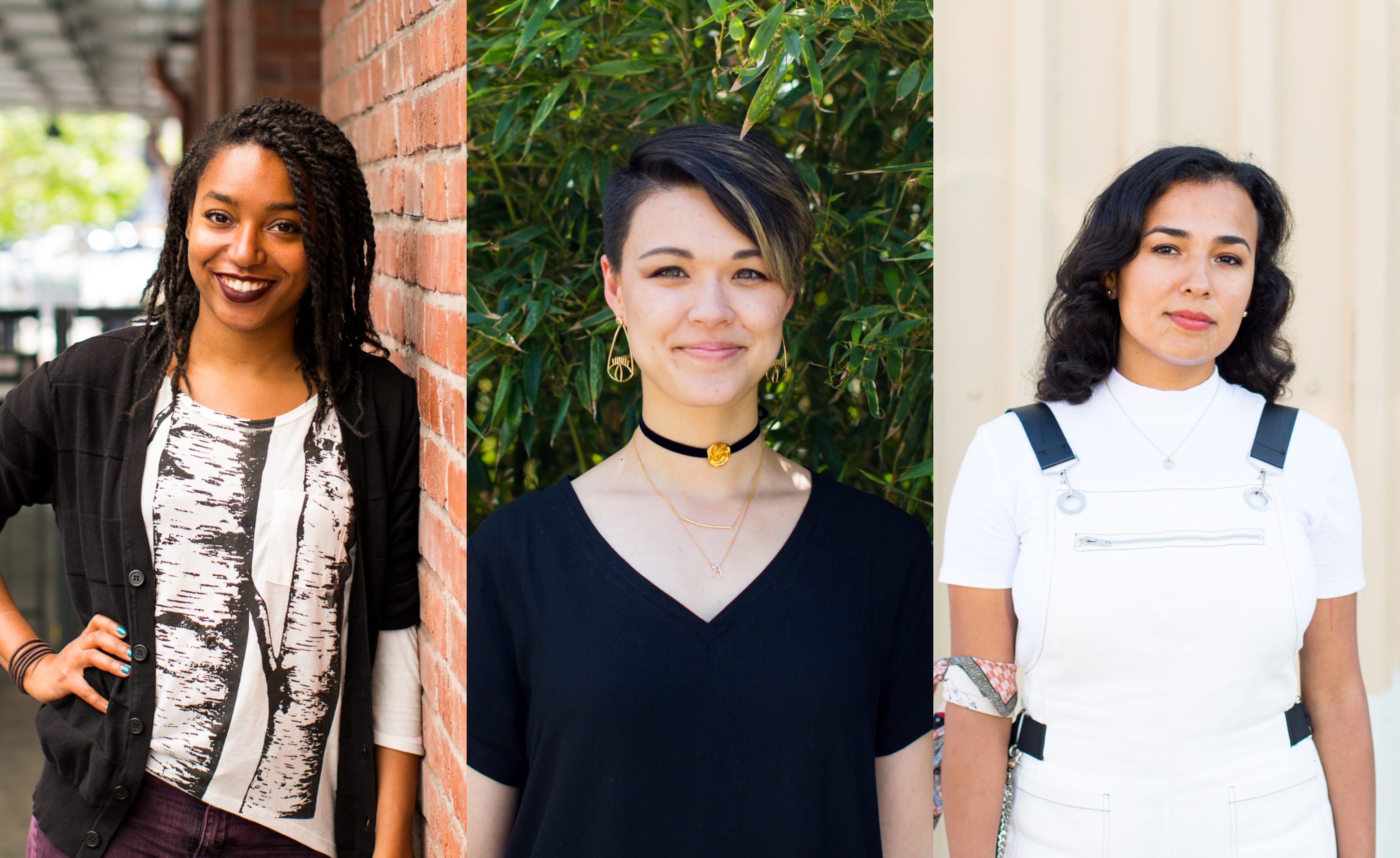 Left to Right: Jessica Bellamy (2017 Adobe Creative Residency program), Julia Tian (creative residency senior manager at Adobe), Cyn Lagos (2019 Adobe Creative Residency program). 