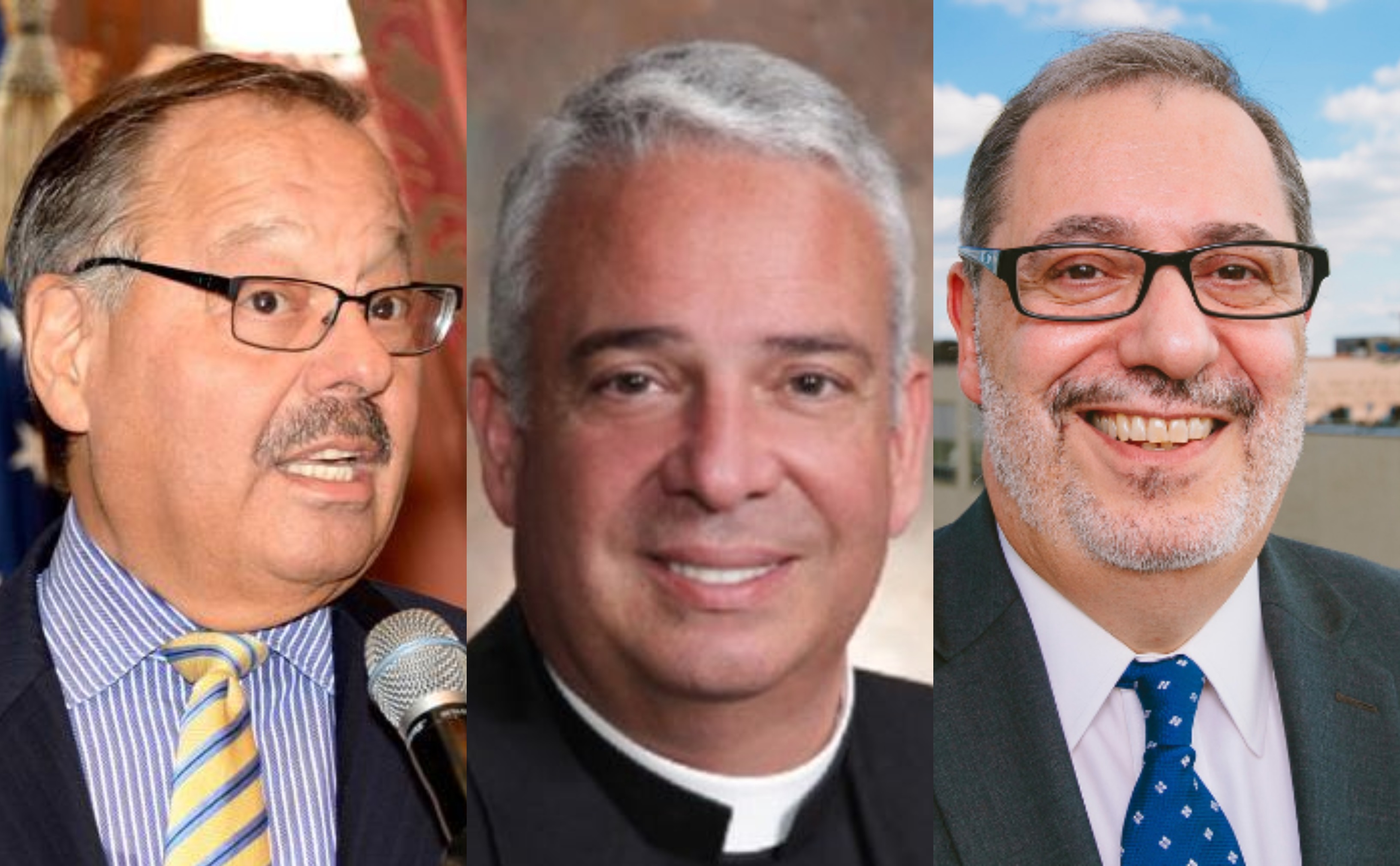 Judge Nelson Diaz (left) and Rev. Luis Cortés (right) are two of the many local Latino leaders who are excited to see the first Latino Archbishop in Philadelphia history, Archbishop Nelson Pérez (center). 