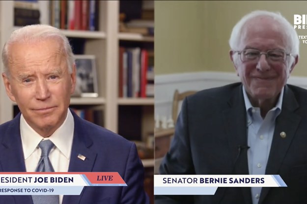 Joe Biden is joined on a live stream for his campaign by Bernie Sanders.
